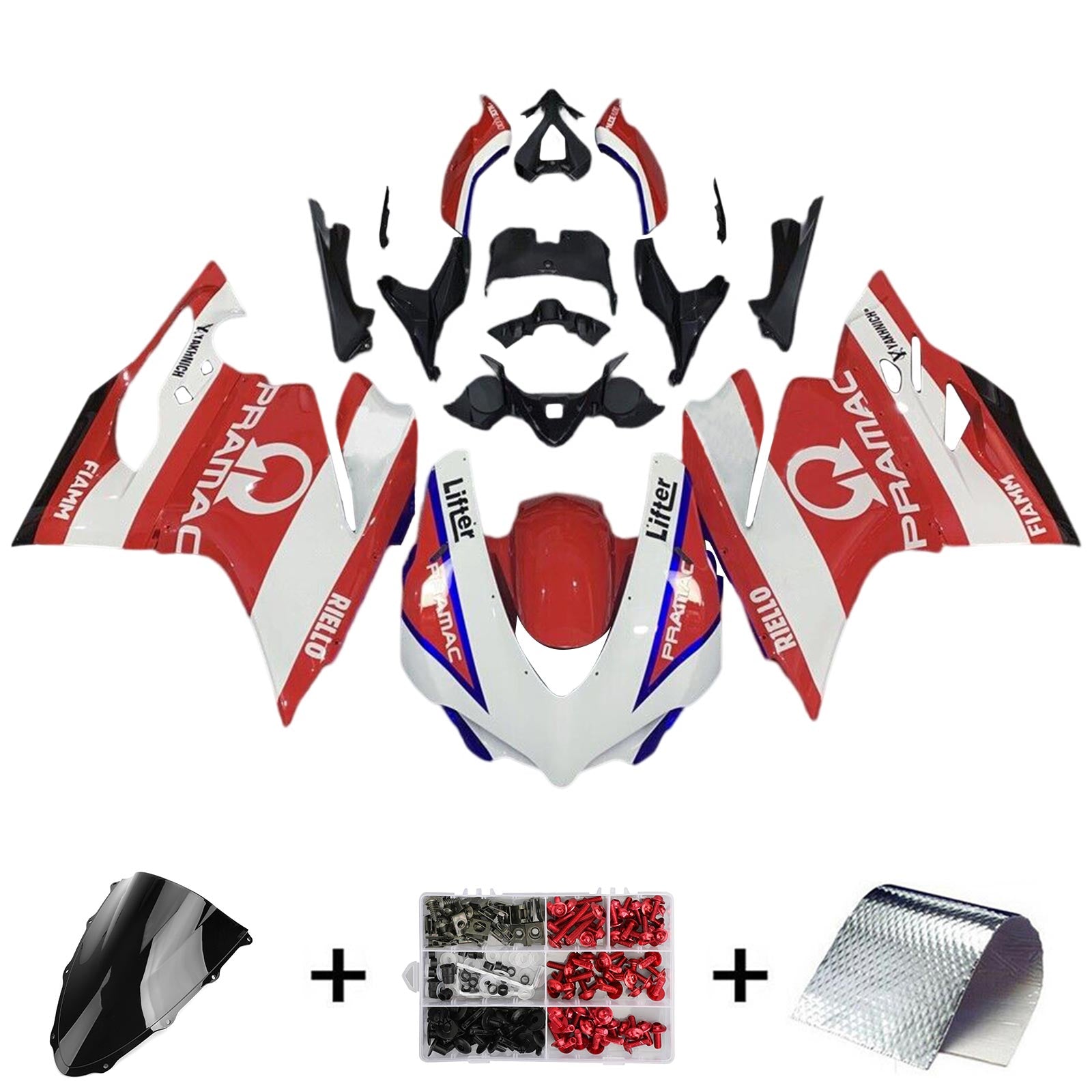 Amotopart 2015-2020 Ducati 1299 959 Red&White Style8 Fairing Kit