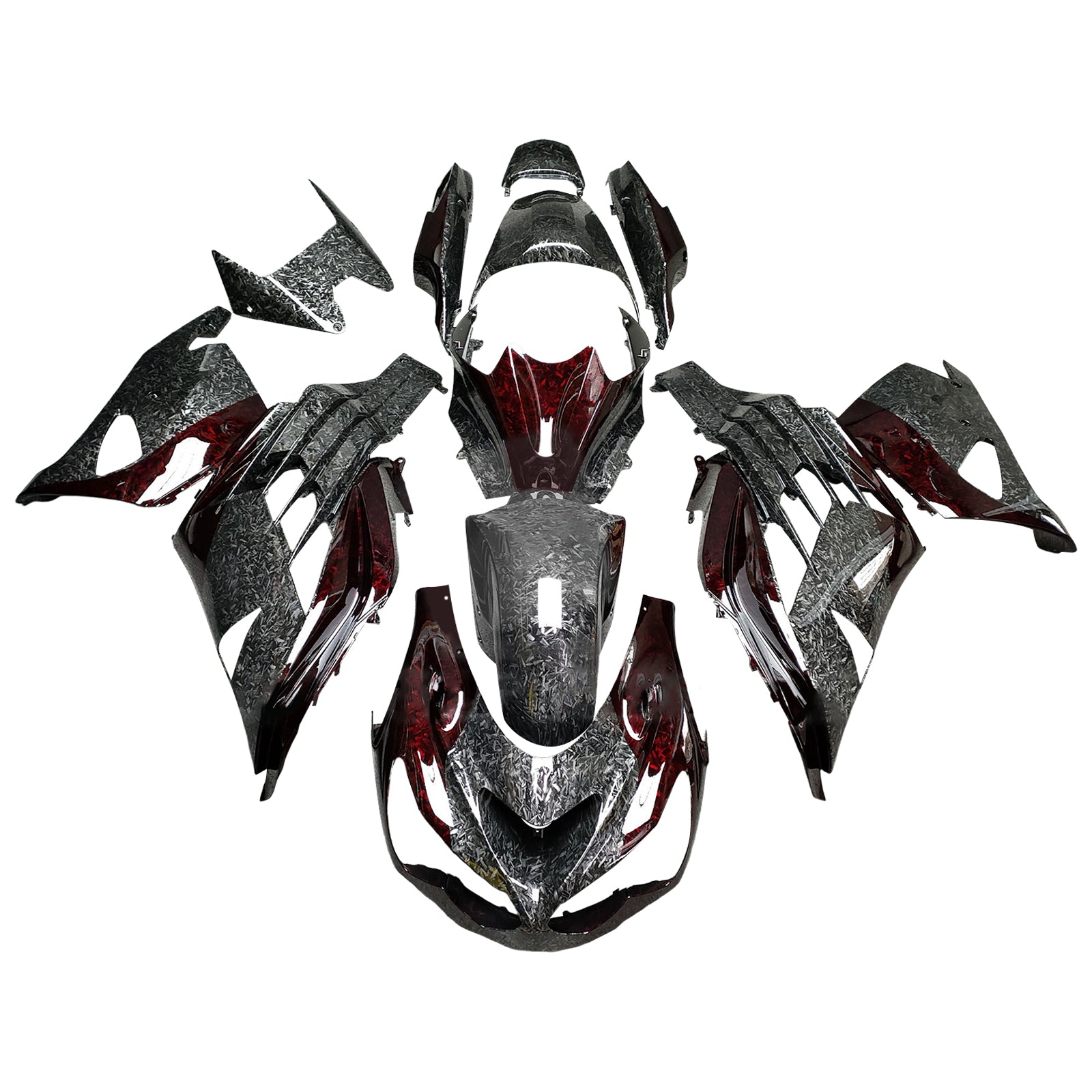 Amotopart 2012-2025 Kawasaki ZX14R ZZR1400 Forged Carbon Fiber Fairing