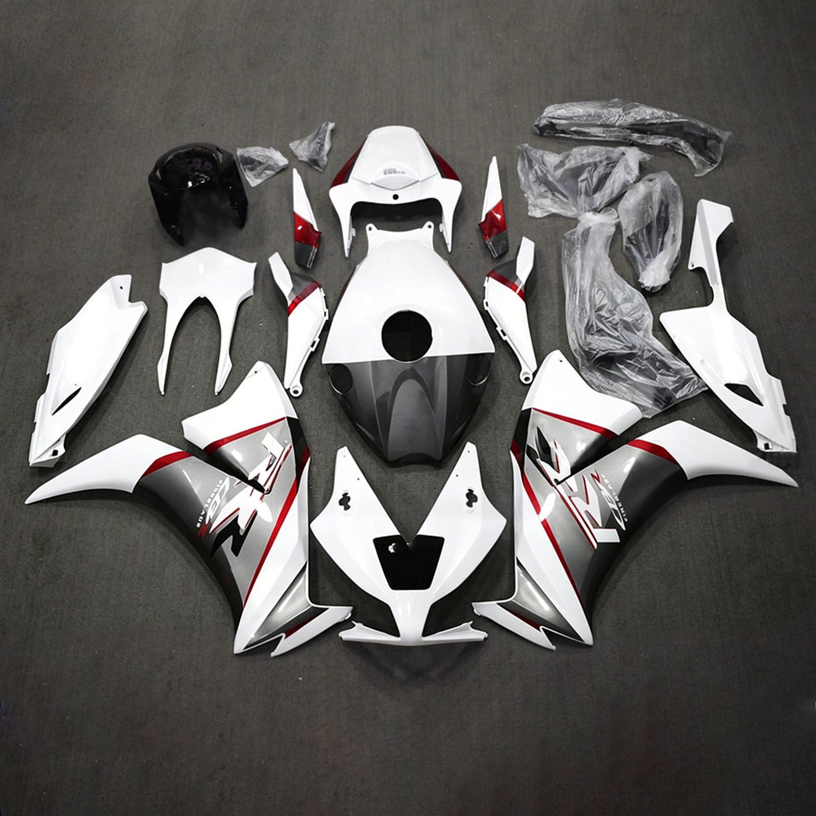 Amotopart 2012-2016 ホンダ CBR1000RR ホワイト/シルバー フェアリングキット