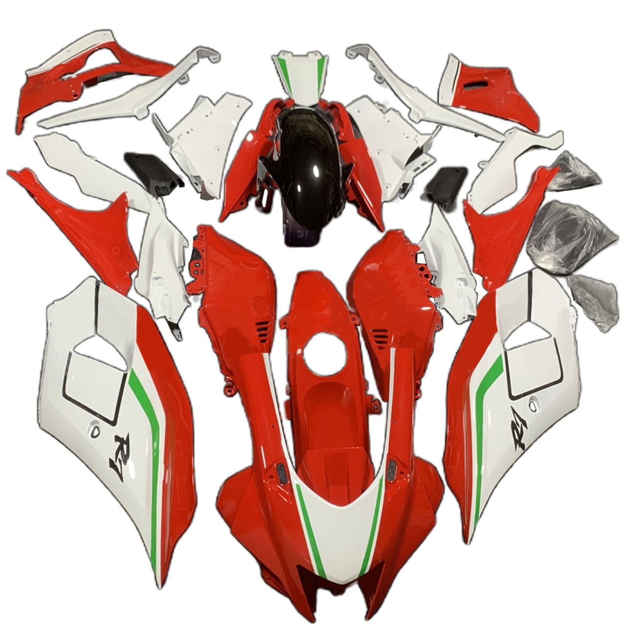 Amotopart 2021-2024 Yamaha YZF-R7 White Red Fairing Kit