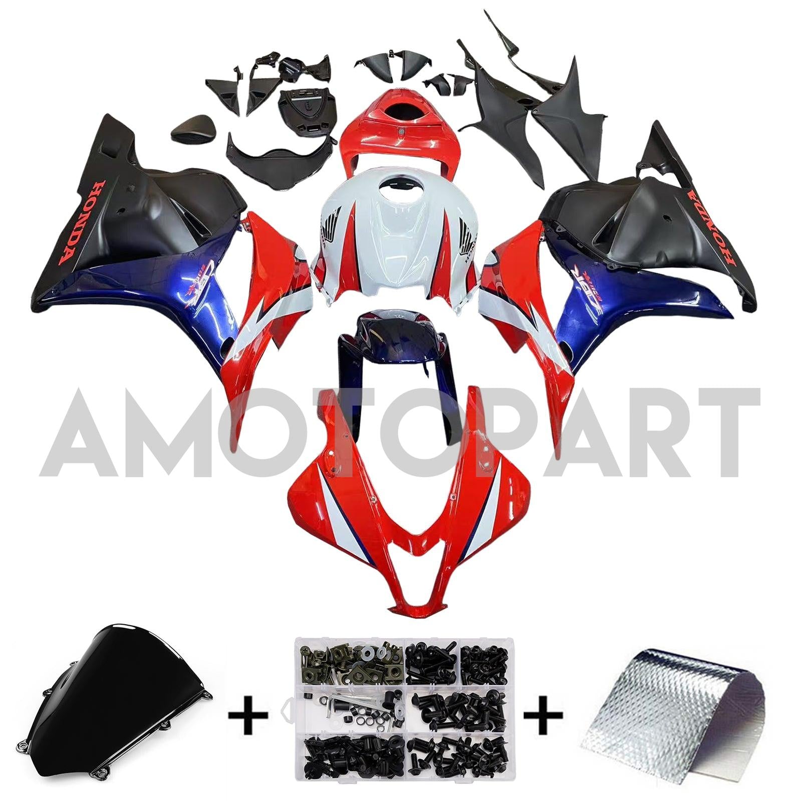 Amotopart 2009-2012 Honda CBR600RR Red White Fairing Kit