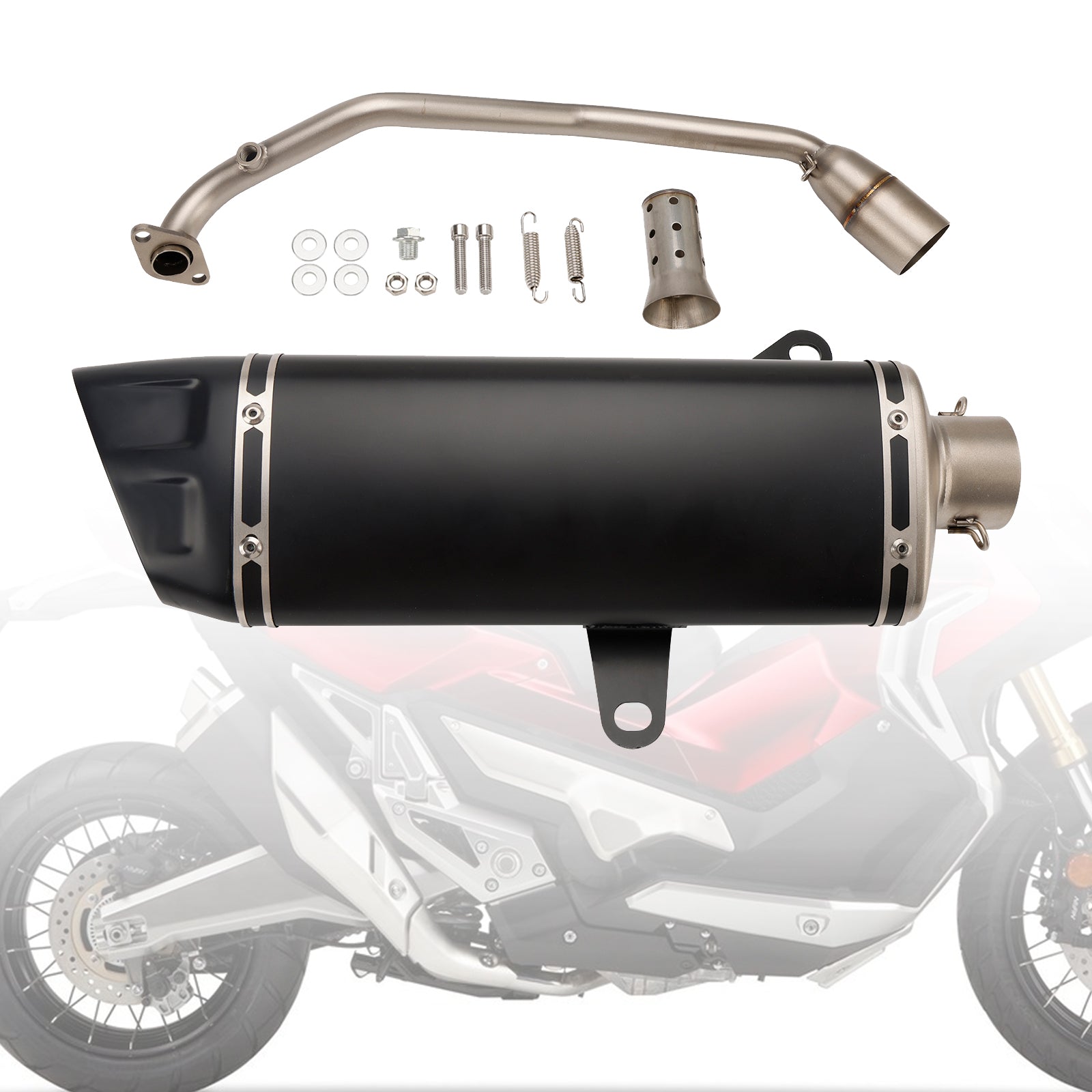 Front Tail Pipe Slip On Exhaust Muffler Black For Honda Adv160 Adv 160 2022-2023