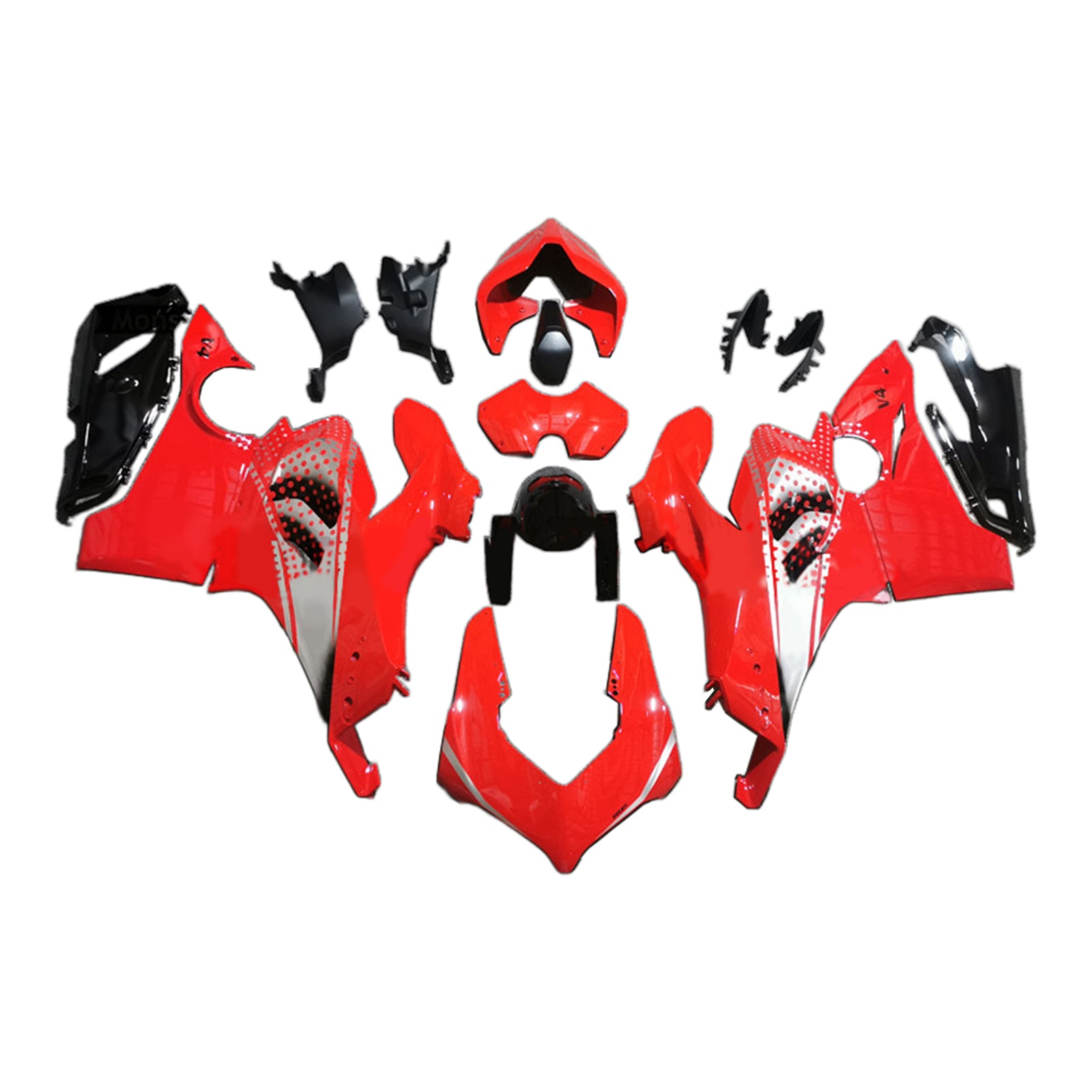 Kit de carenado Amotopart Ducati Panigale 20-21 V4/V4S y 21-22 V4SP y 19-22 V4R rojo Style1