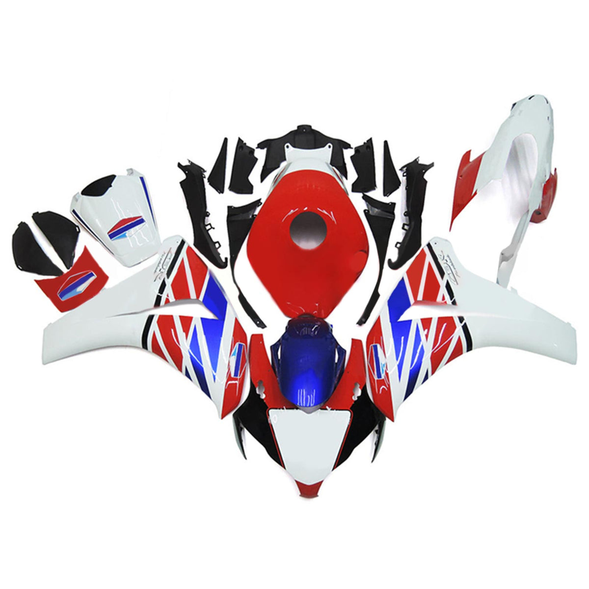 Amotopart 2008-2011 Honda CBR1000RR Kit de carénage bleu et rouge Style3