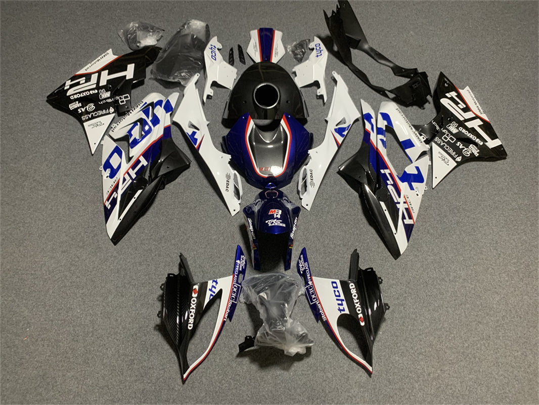 Amotopart 2015-2016 BMW S1000RR Kit de carénage Style4 bleu et blanc