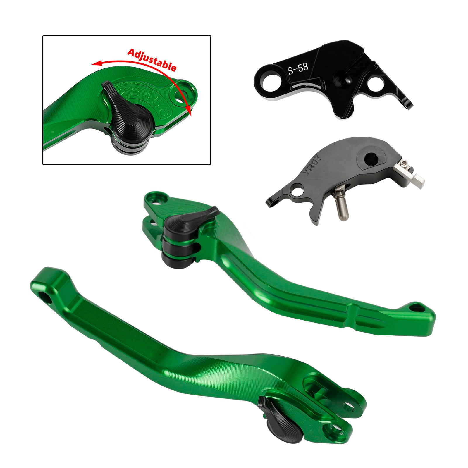 22-23ヤマハYZF R7 MT-10/SP FZ-10/SP CNCショートクラッチブレーキレバー