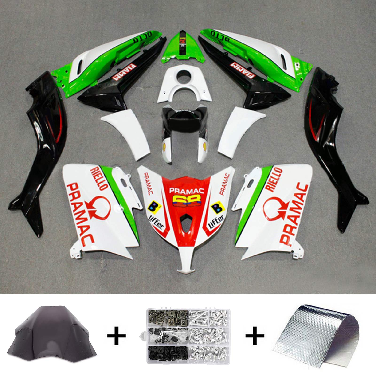 Amotopart 2012-2014 TMax TMAX 530 Yamaha Kit de carenado rojo y verde