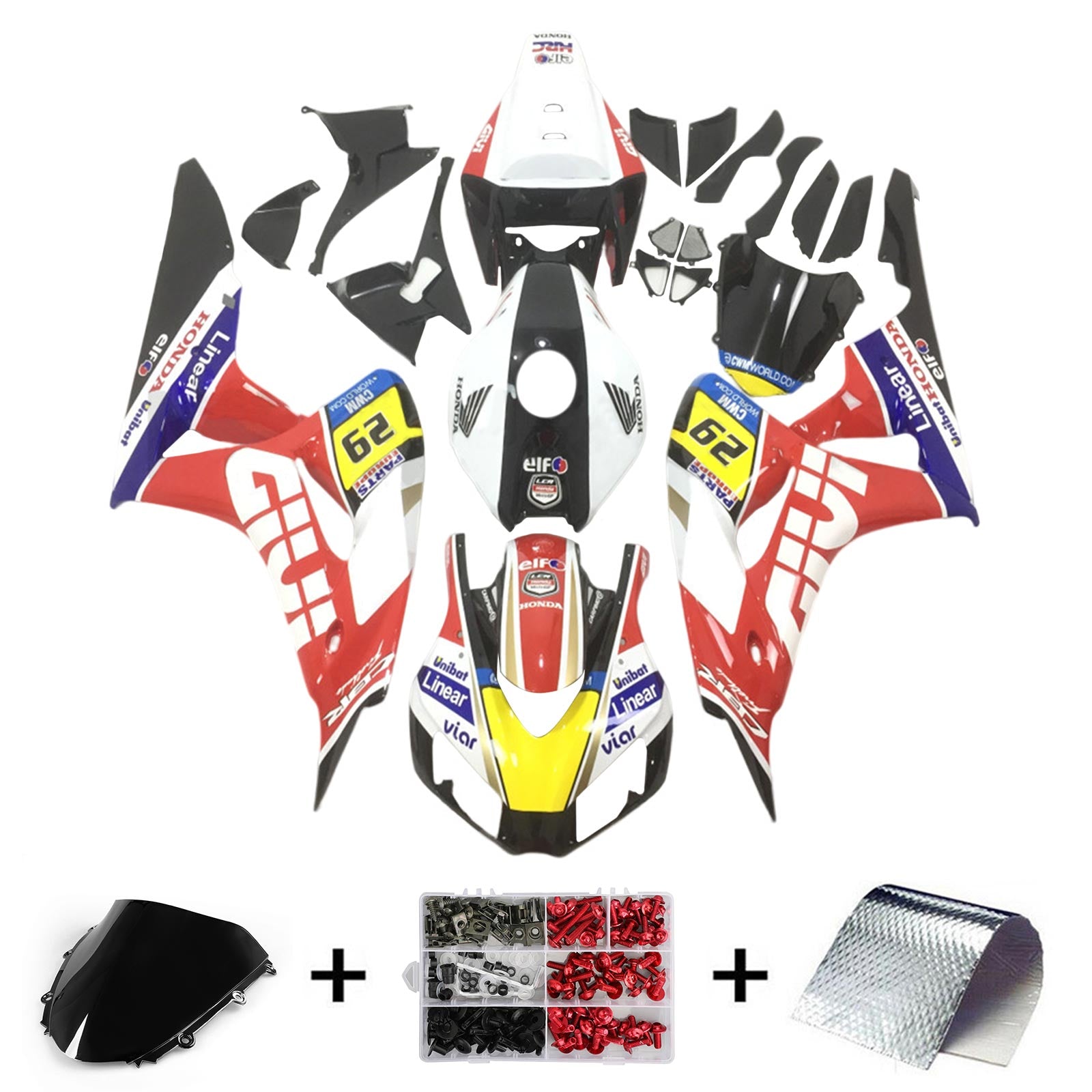 Amotopart 2006–2007 Honda CBR1000RR Rot-Gelb Verkleidungsset