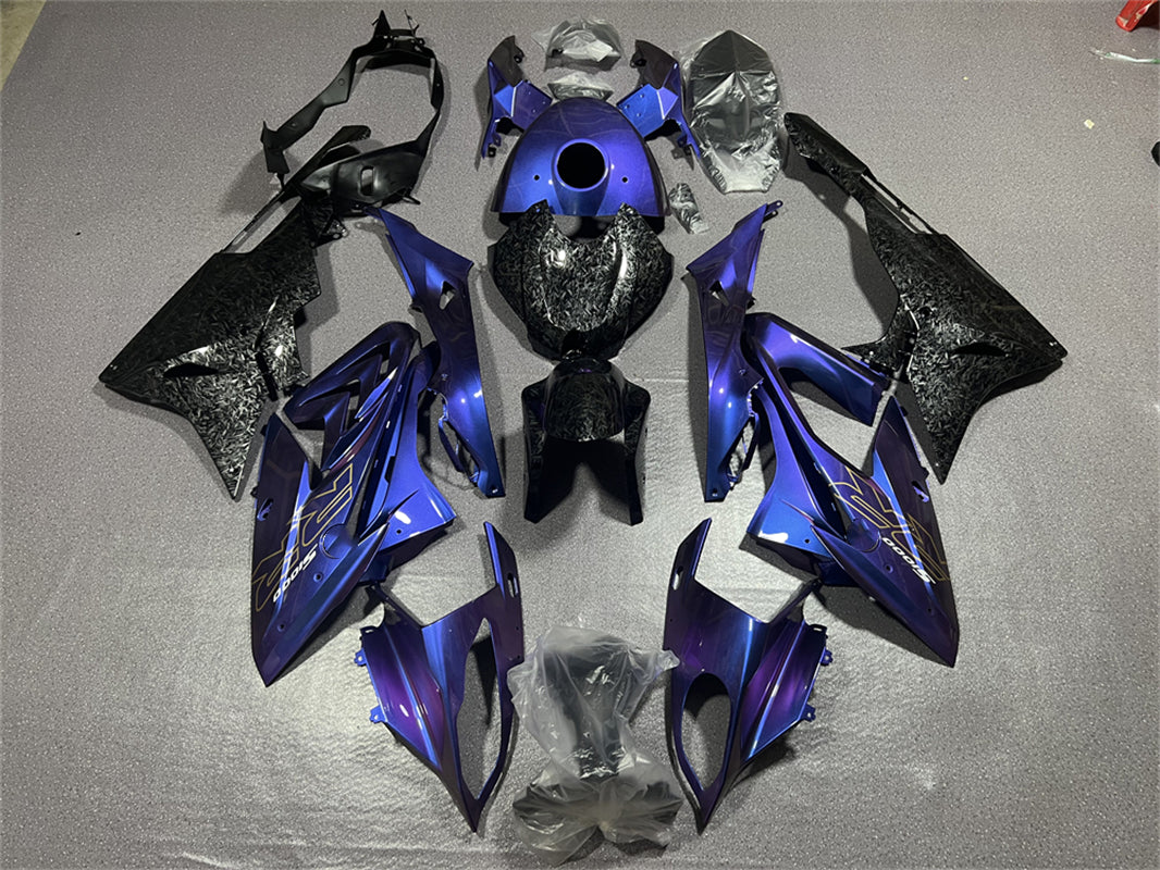 Amotopart BMW S1000RR 2015-2016 Gradient Puple Blue&Carbon Fiber Marble Fairing Kit