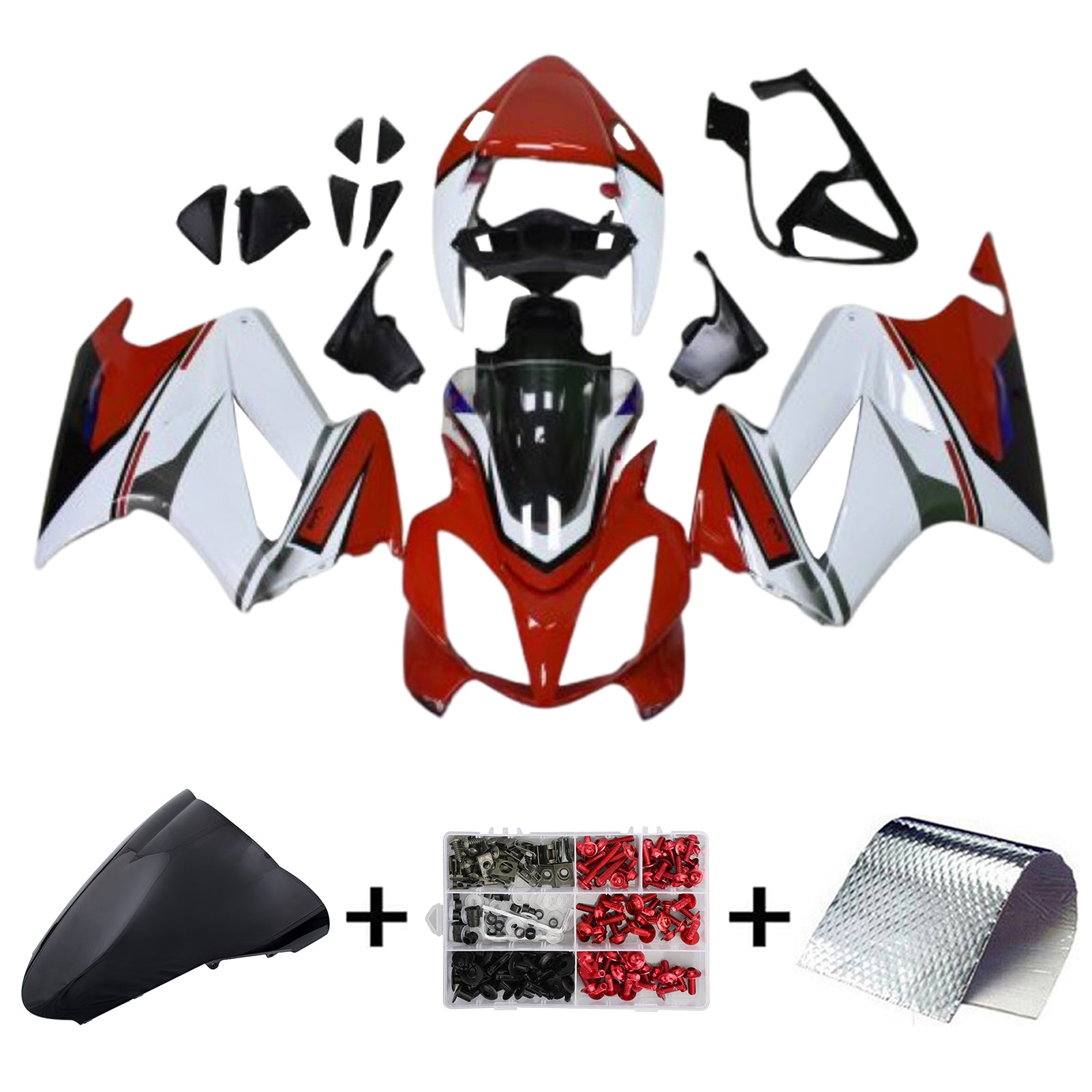 Amotopart 2002-2013 Honda VFR800Red White Black Fairing Kit