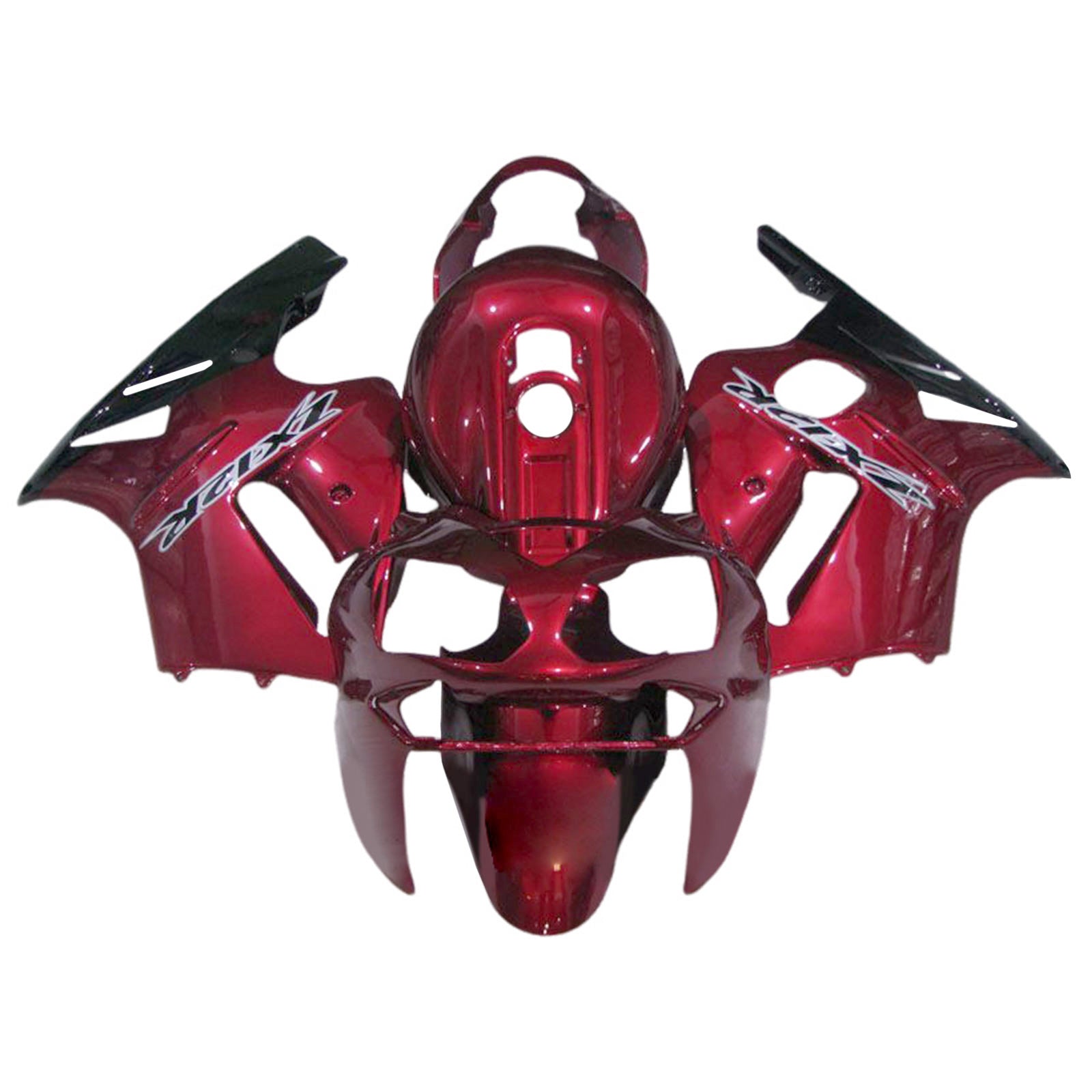 Amotopart 2002-2005  Kawasaki ZX12R Glossy Red & Black Fairing Kit