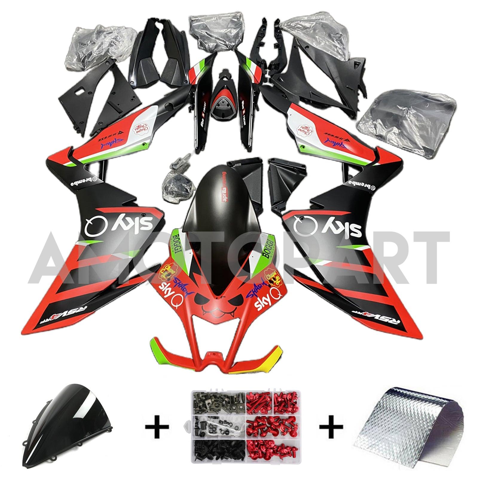 Amotopart 2009-2015 RSV4 1000 Aprilia Red&Black Style5 Fairing Kit