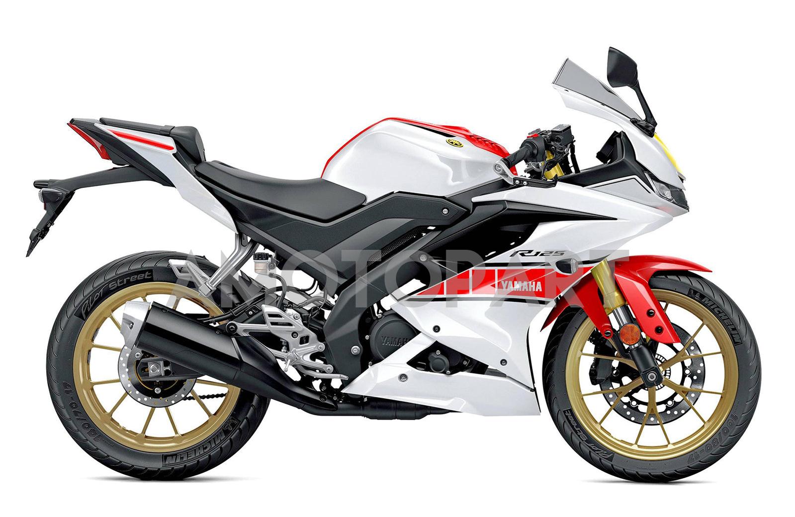 Amotopart 2019-2024 Yamaha YZF R125 White Red Black Fairing Kit