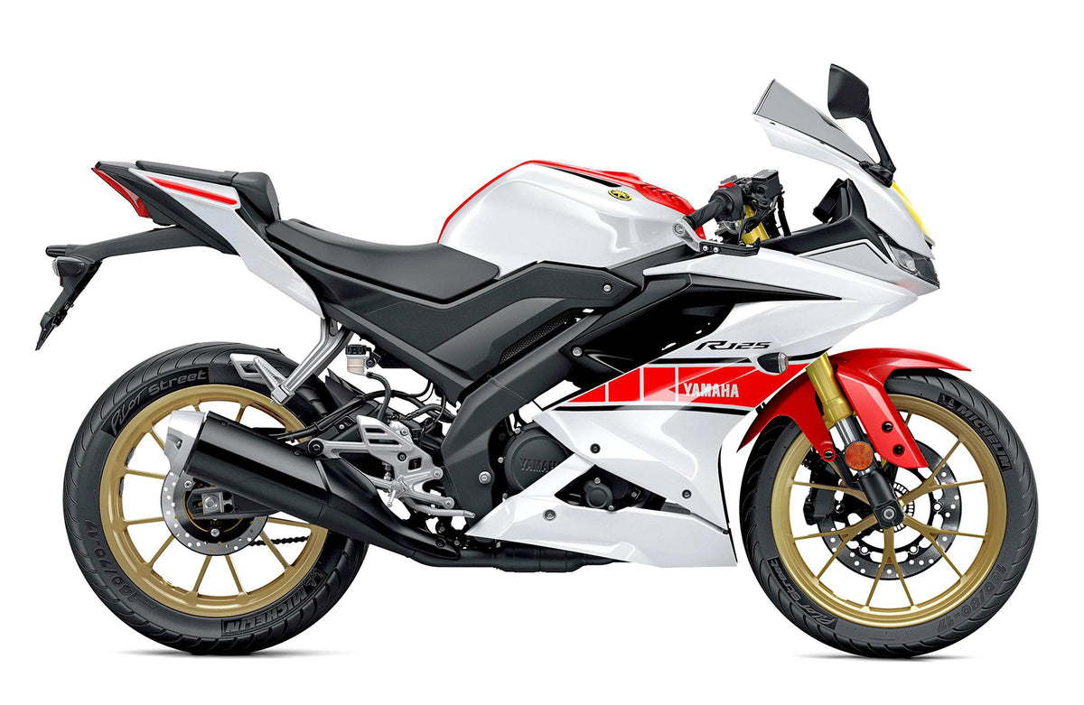 Kit de carénage Yamaha YZF R125 blanc rouge noir 2019-2024