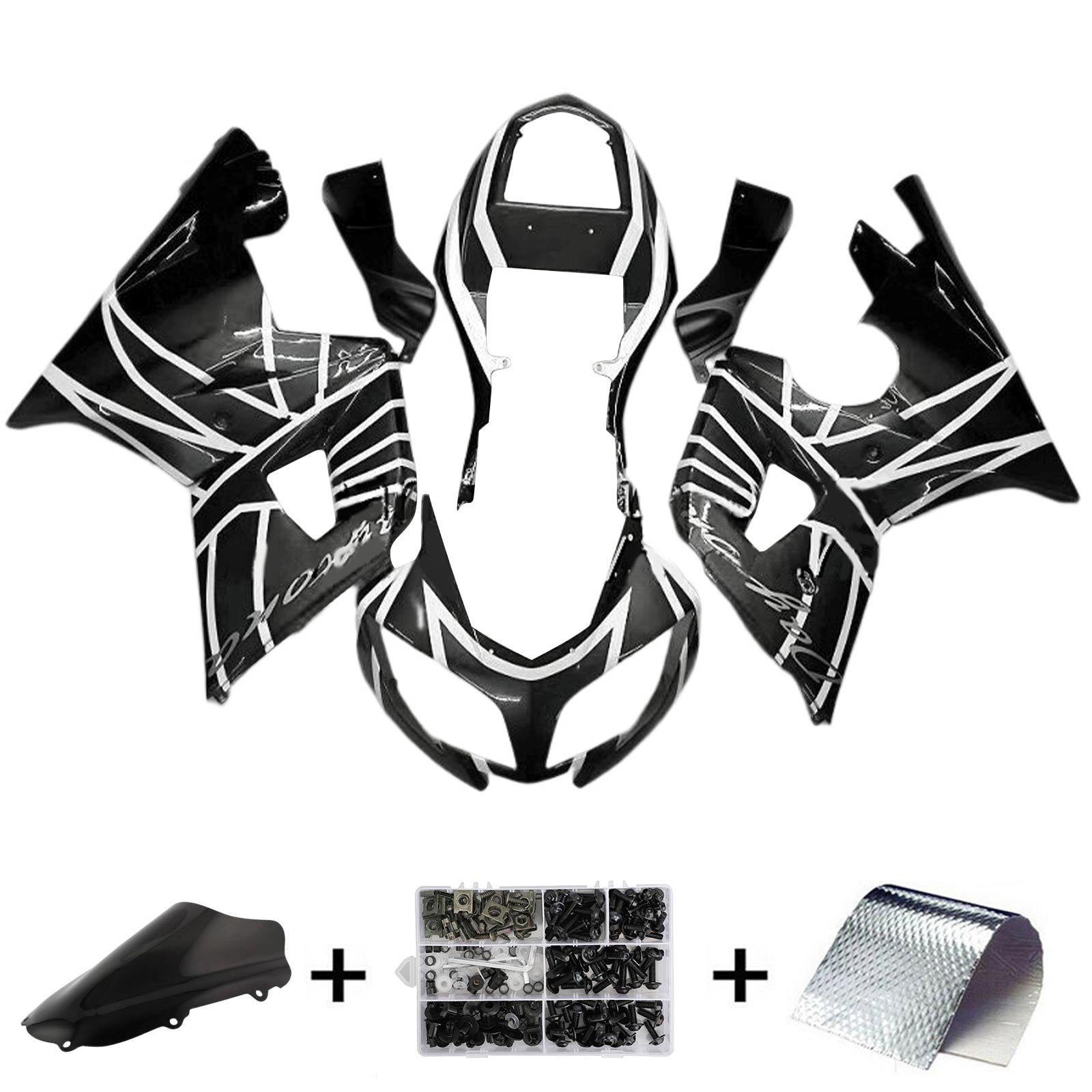 Amotopart 2002-2005 Triumph Daytona 600 650 Black Spider Fairing Kit