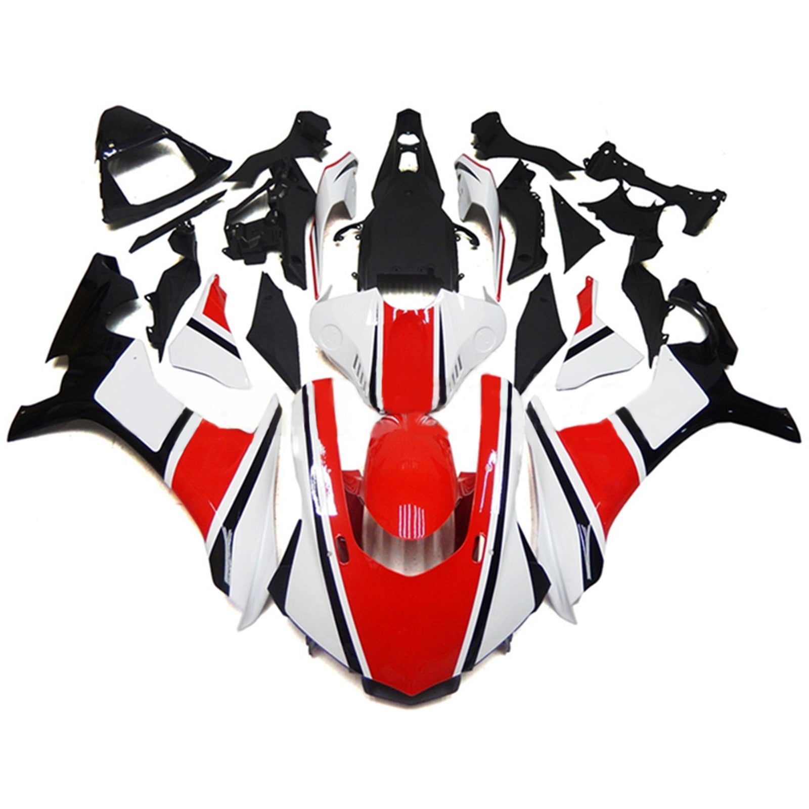 Kit de carenado Amotopart Yamaha YZF 1000 R1 2015-2019 rojo y blanco