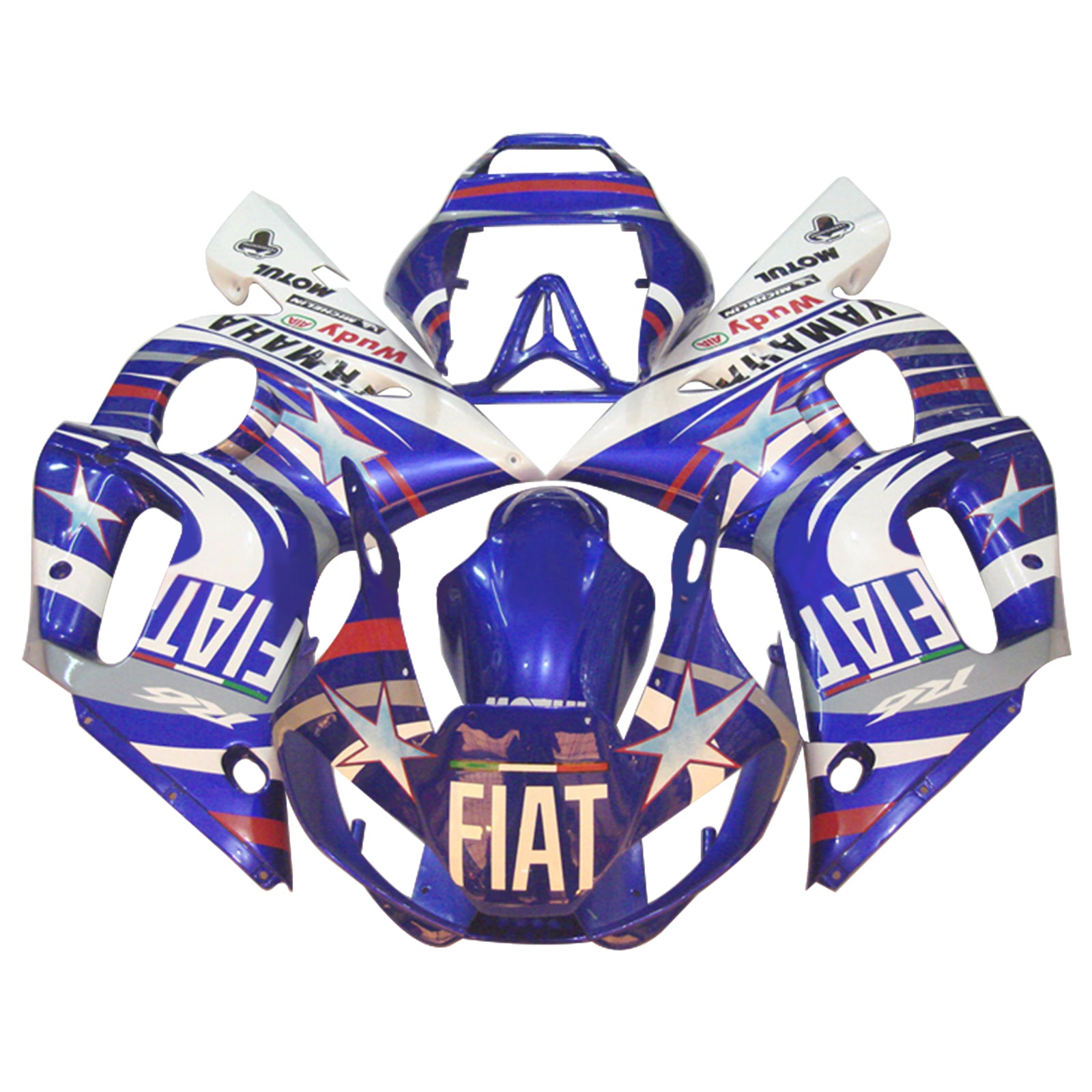 Amotopart 1998-2002 Yamaha YZF 600 R6 Blue&White Style2 Fairing Kit