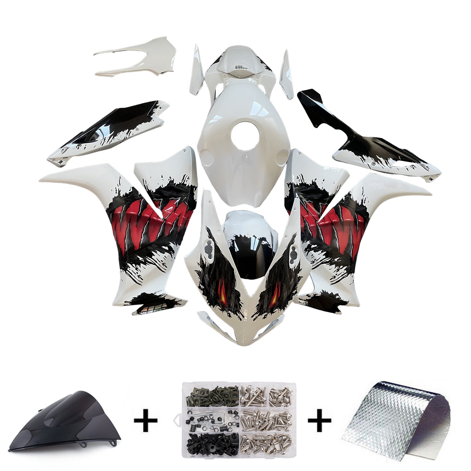 Amotopart 2012-2016 Honda CBR1000rr Kit de carénage rouge noir blanc