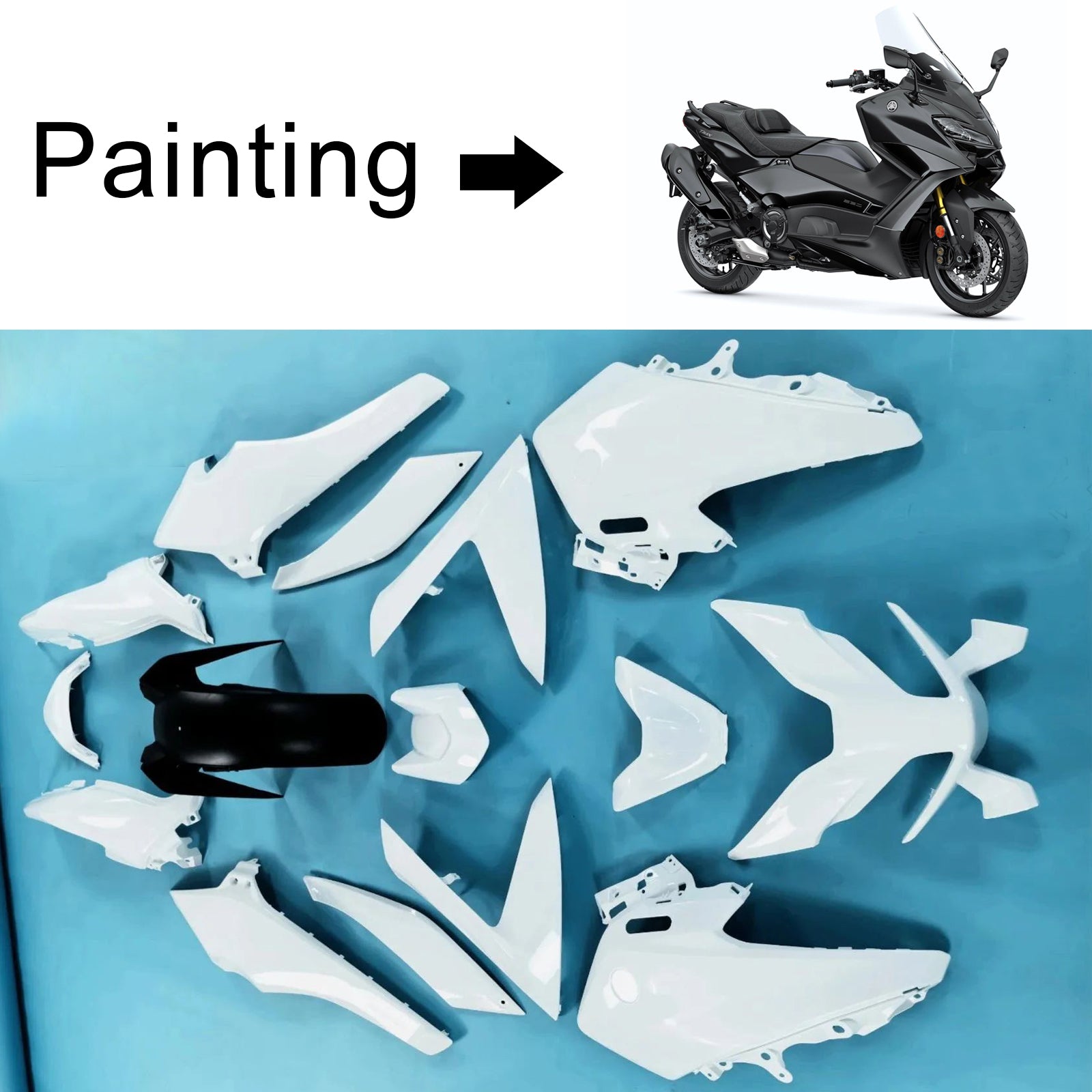 Amotopart 2022-2024 Yamaha TMAX560 Black Fairing Kit