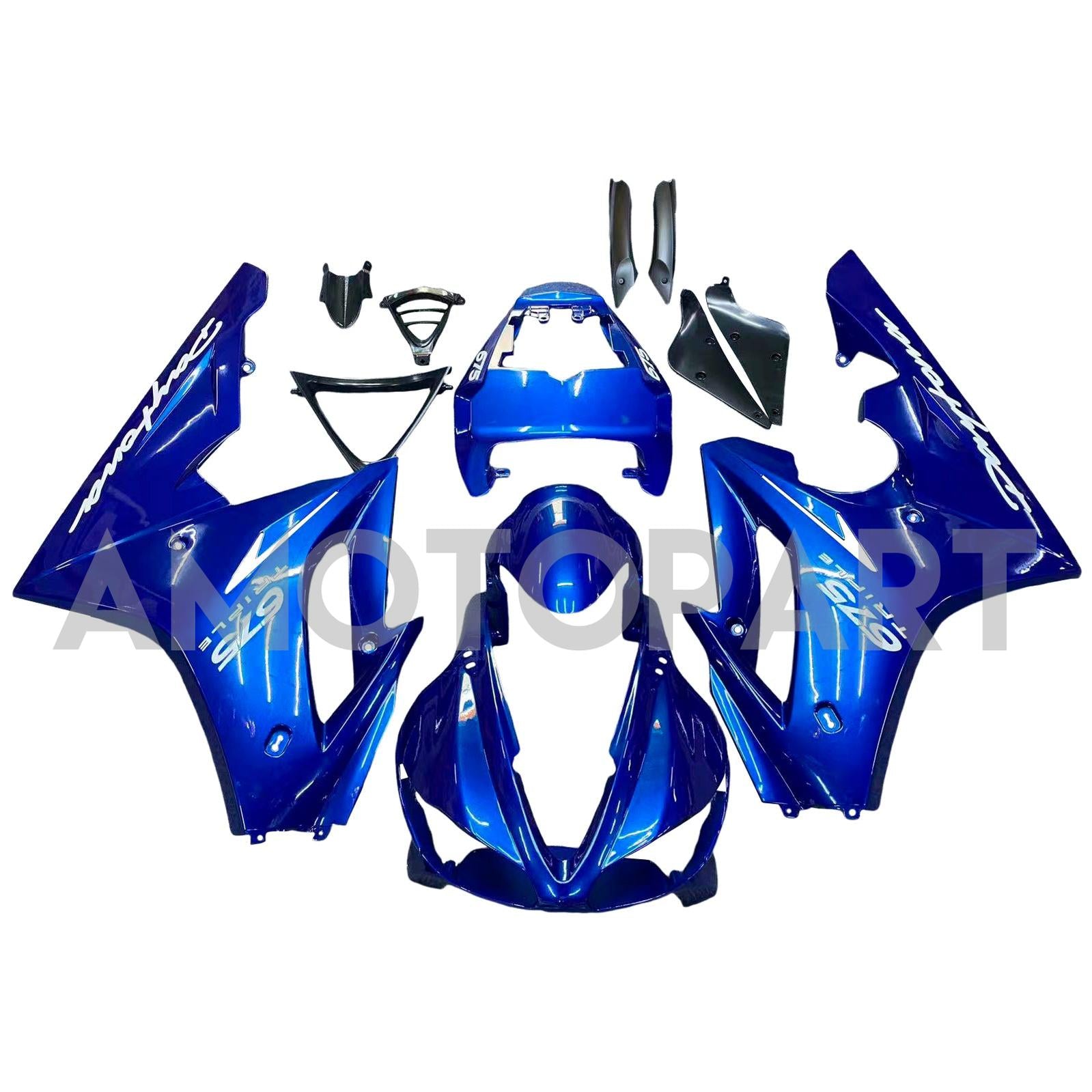 Amotopart 2006-2008 Triumph Daytona 675 Blue White Fairing Kit