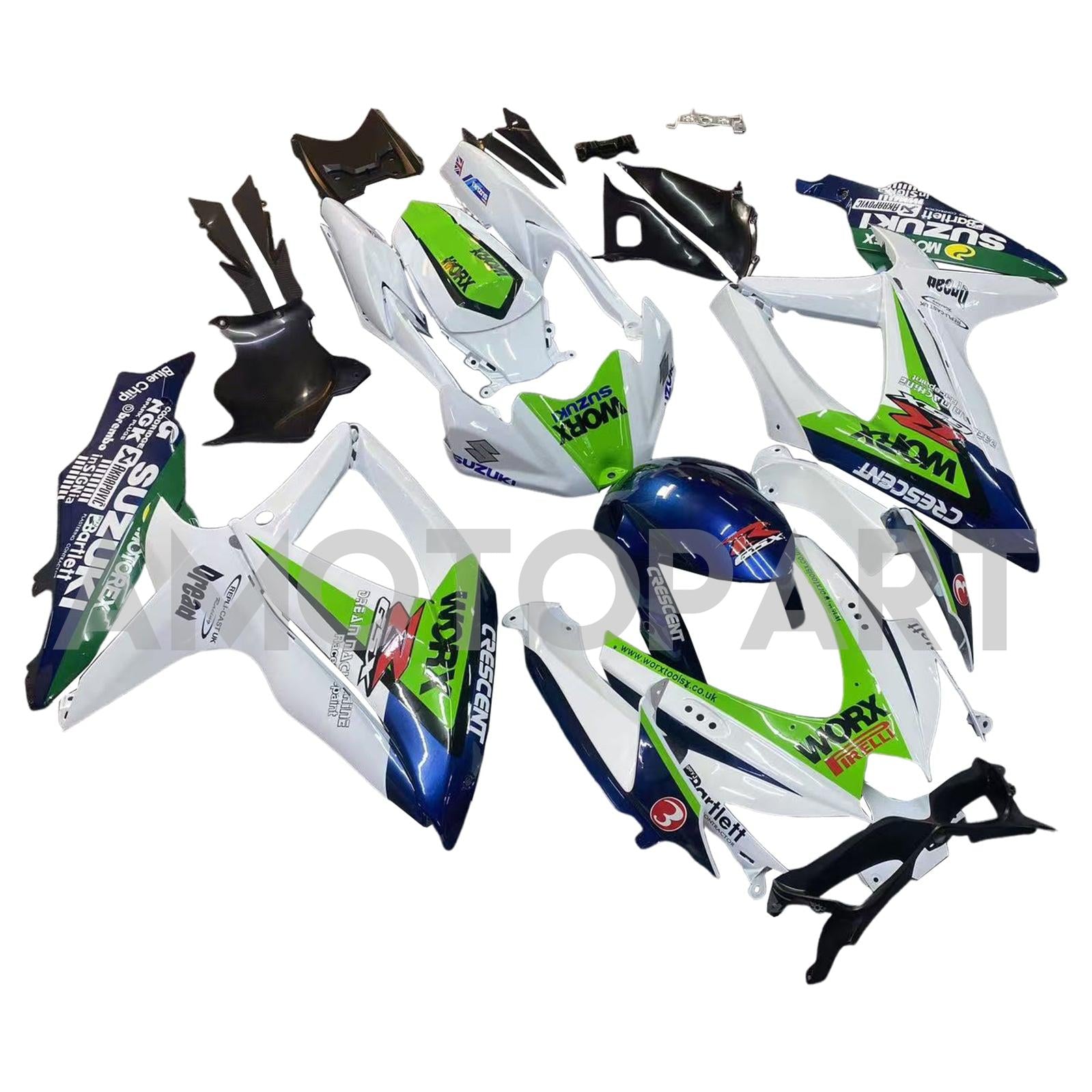 Amotopart 2008-2009 Suzuki GSXR 600/750 White Fairing Kit