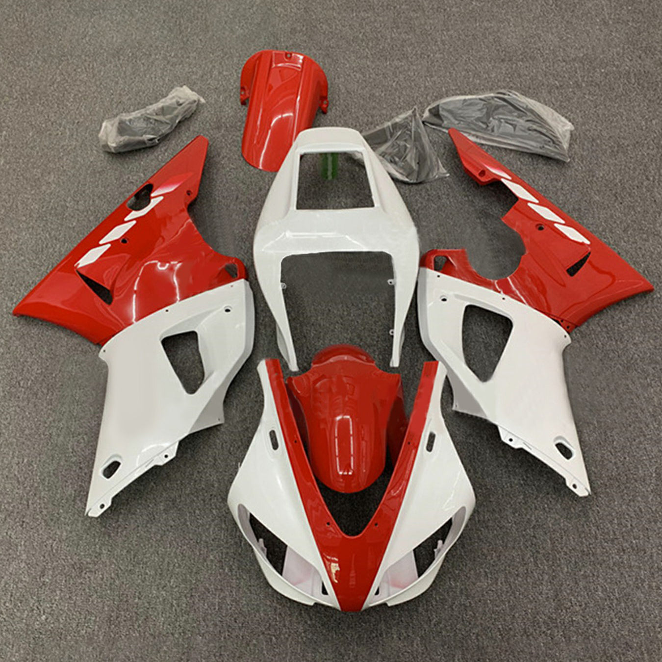 Amotopart 1998-1999 Yamaha YZF 1000 R1 Kit de carenado rojo y blanco Style4