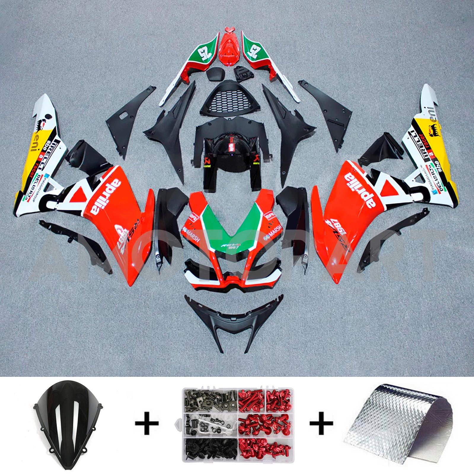 Amotopart 2009-2015 Aprilia RSV4 1000 Yellow Green Red Black Fairing Kit