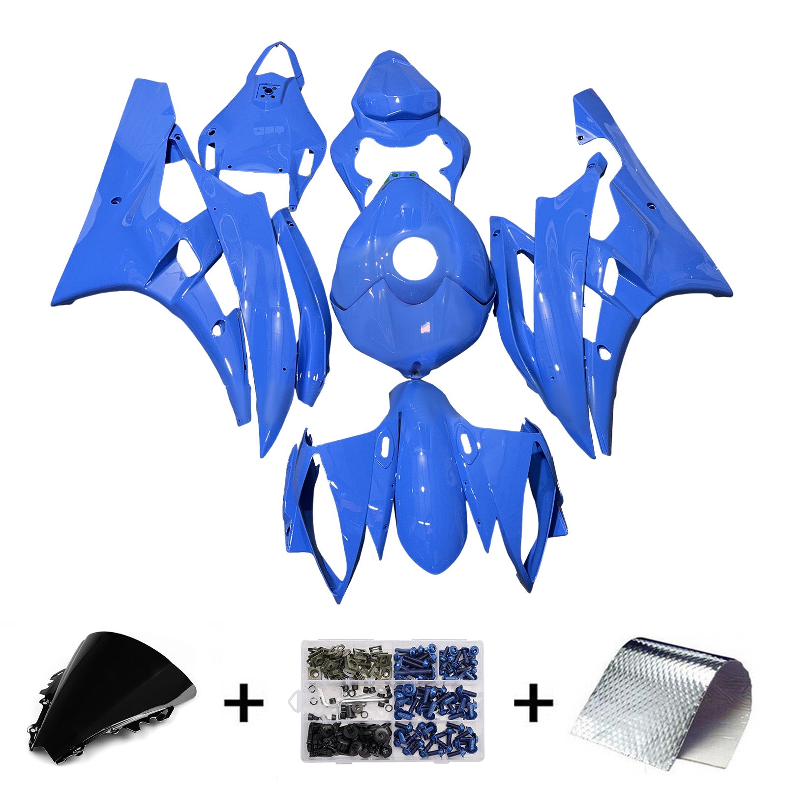 Amotopart 2006-2007 ヤマハ YZF-R6 ブルー フェアリングキット