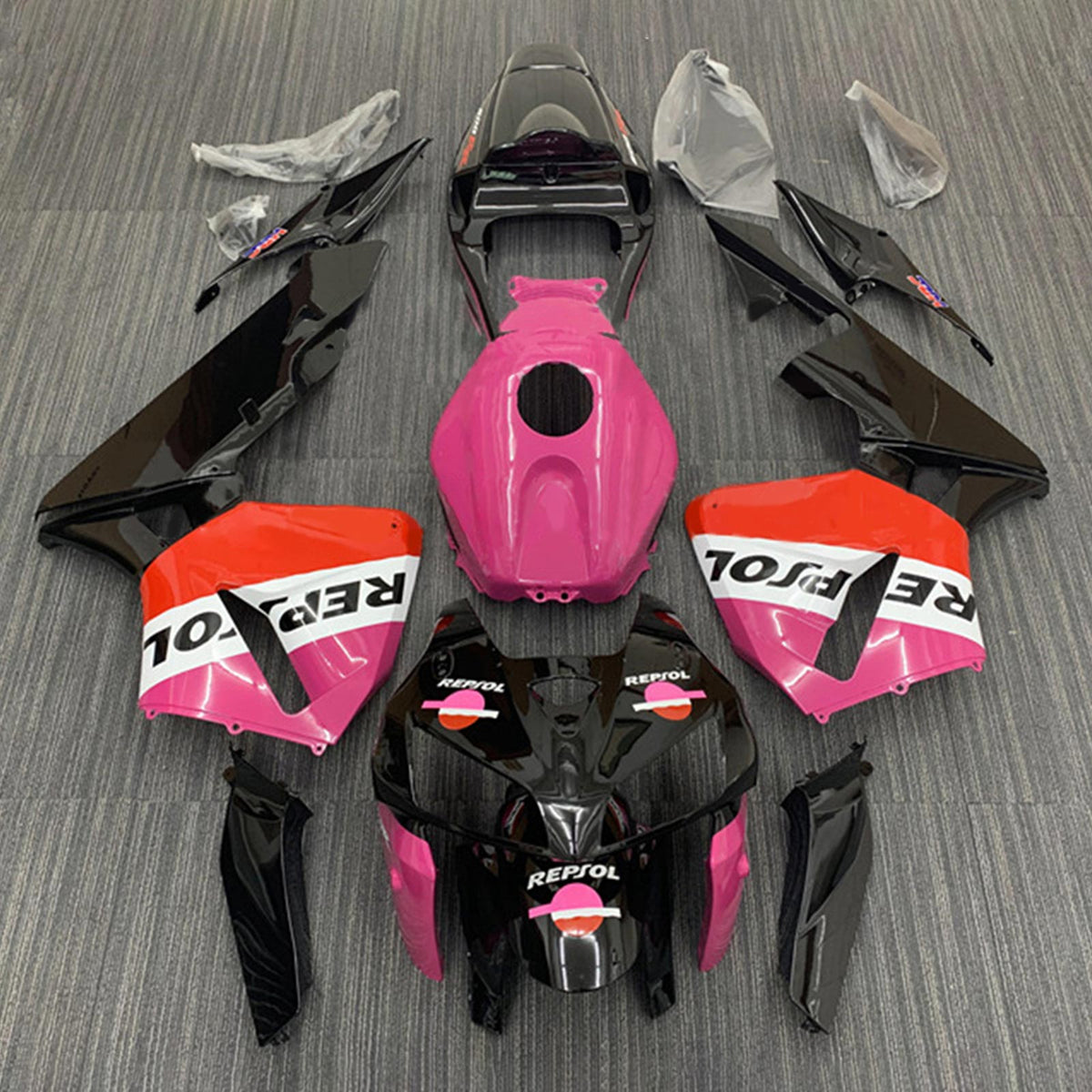 Kit carena Amotopart 2005-2006 Honda CBR600RR rosa nero