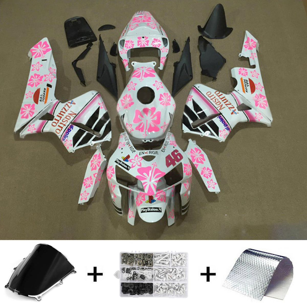 Amotopart 2005–2006 Honda CBR600RR Pink White Verkleidungsset