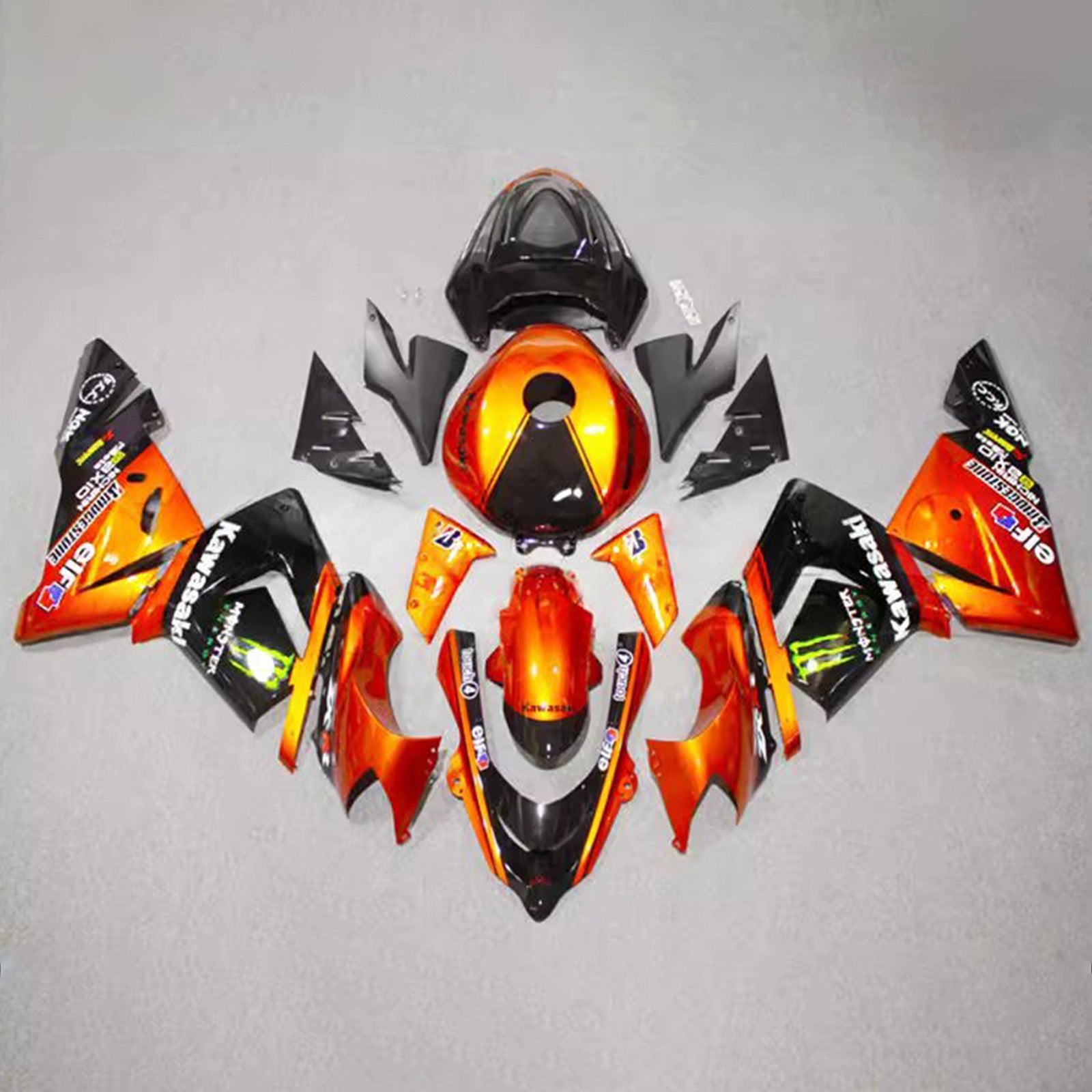 Amotopart 2004-2005 Kawasaki ZX10R Orange Black White Fairing Kit