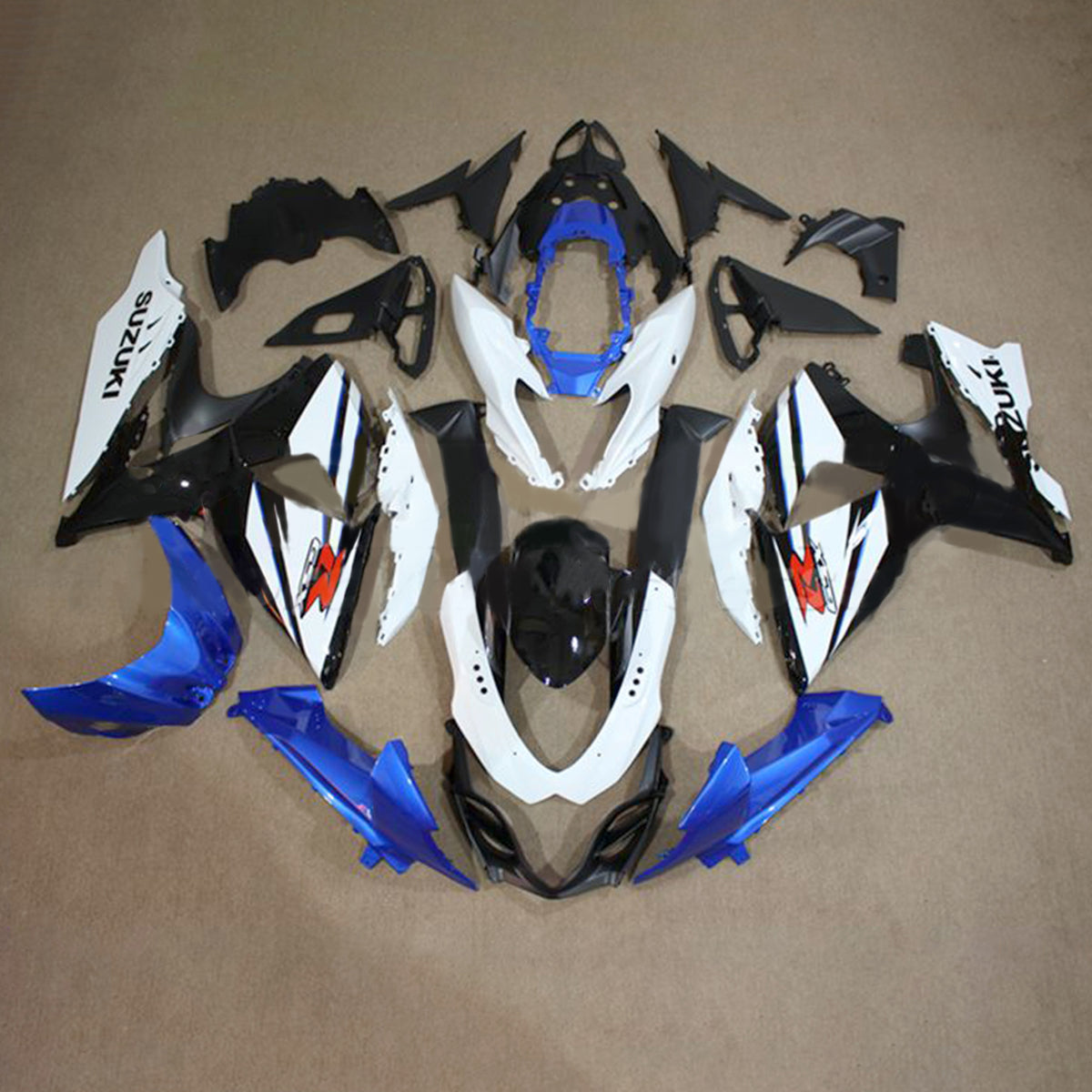 Amotopart 2009-2016 Kit carena K9 GSXR1000 Suzuki Blue&amp;White Style2