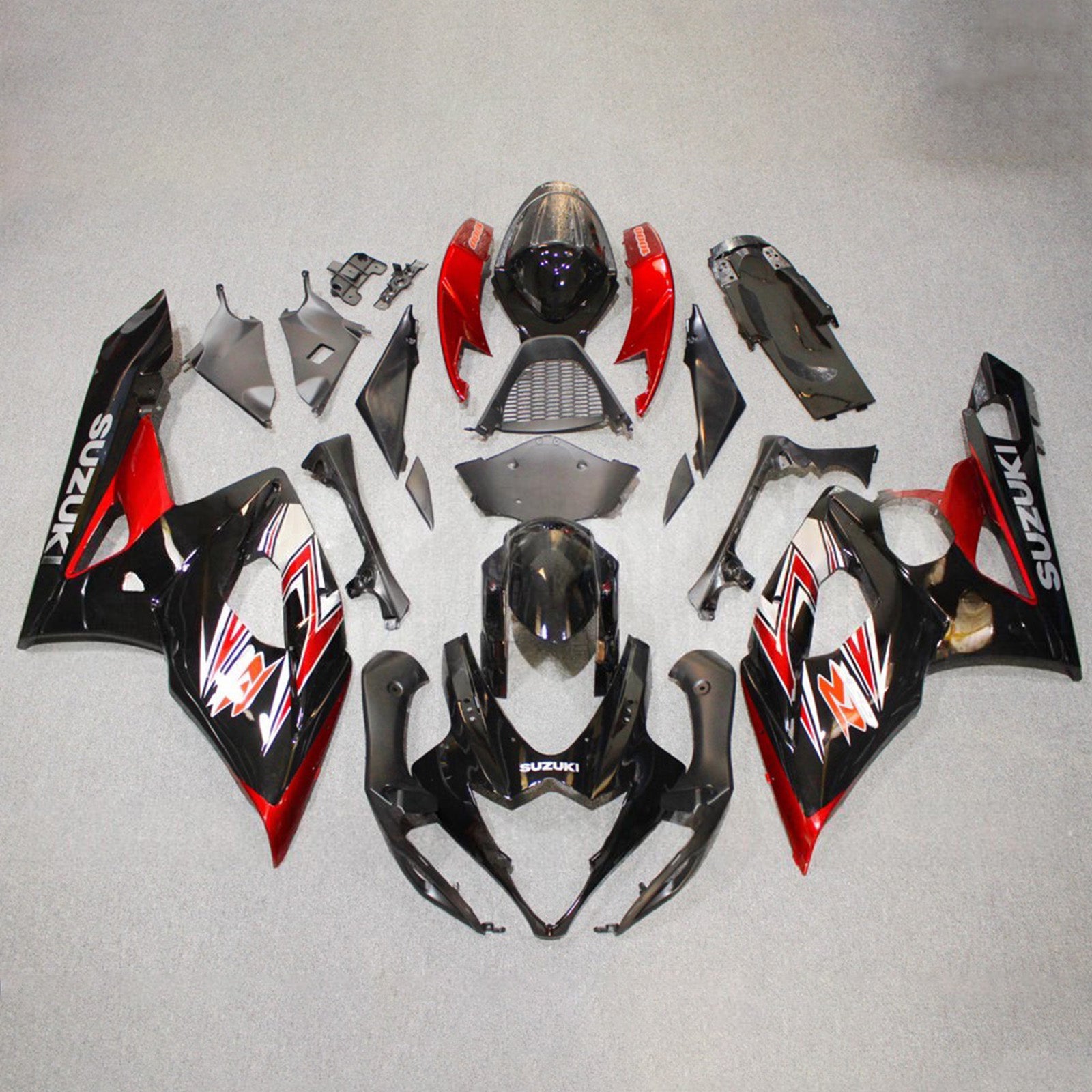 Amotopart 2005-2006 Suzuki GSXR1000 Black Red Fairing Kit