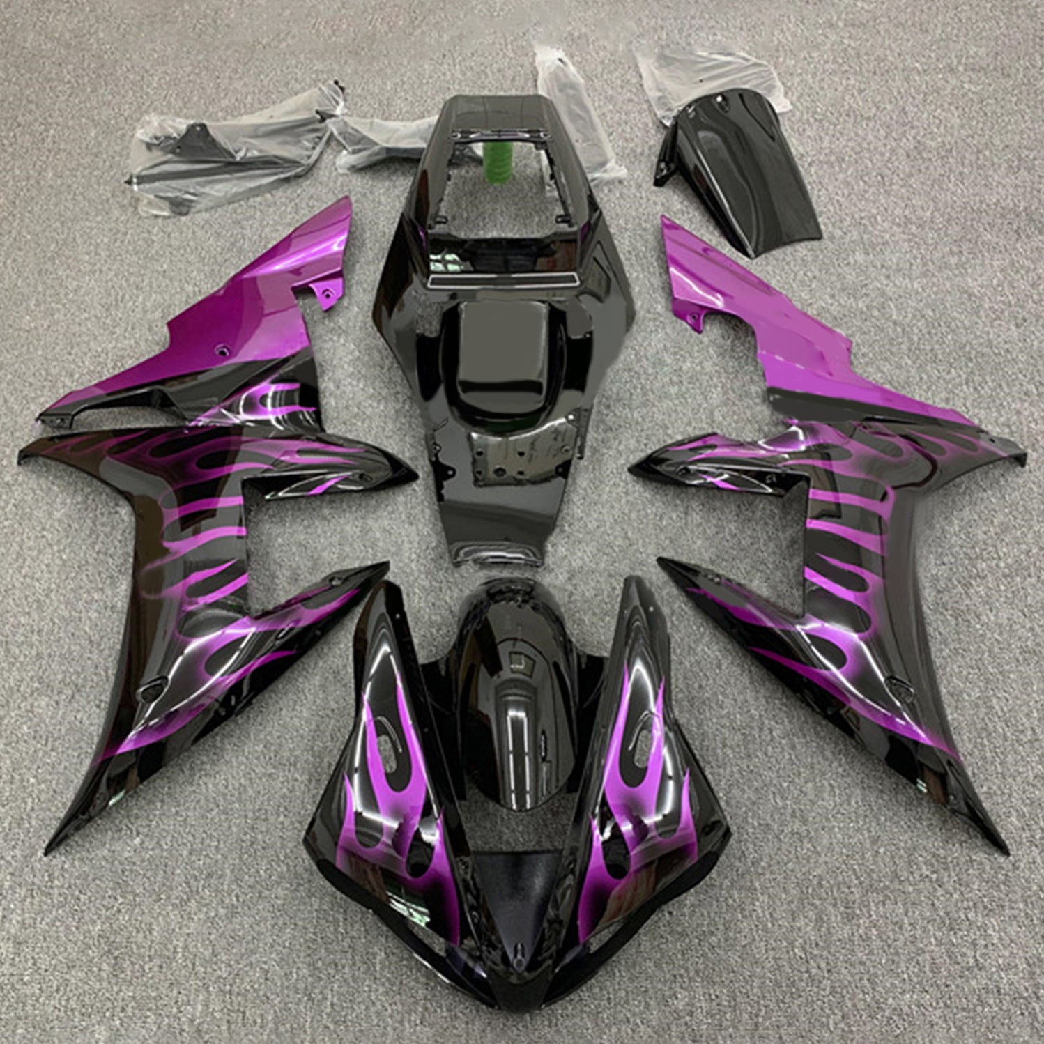 Amotopart 2002-2003 YZF-R1 Yamaha Black&Purple Fairing Kit