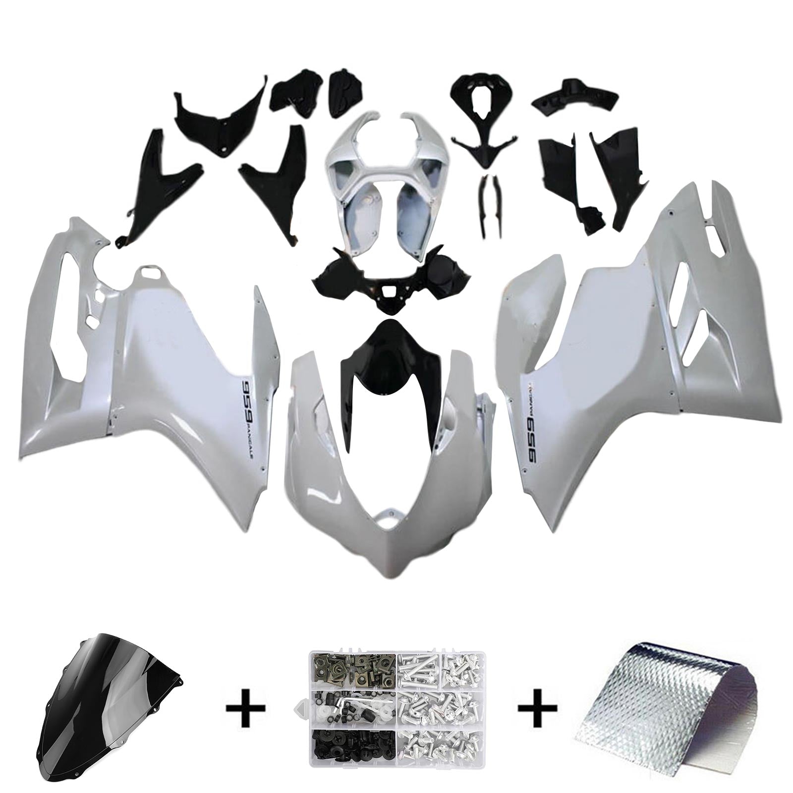 Amotopart 2015-2020 Ducati 1299 959 White Fairing Kit