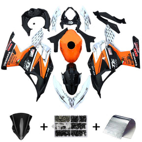 Amotopart 2018-2024 Kawasaki EX400 Ninja400 Orange&amp;Schwarz Verkleidungssatz