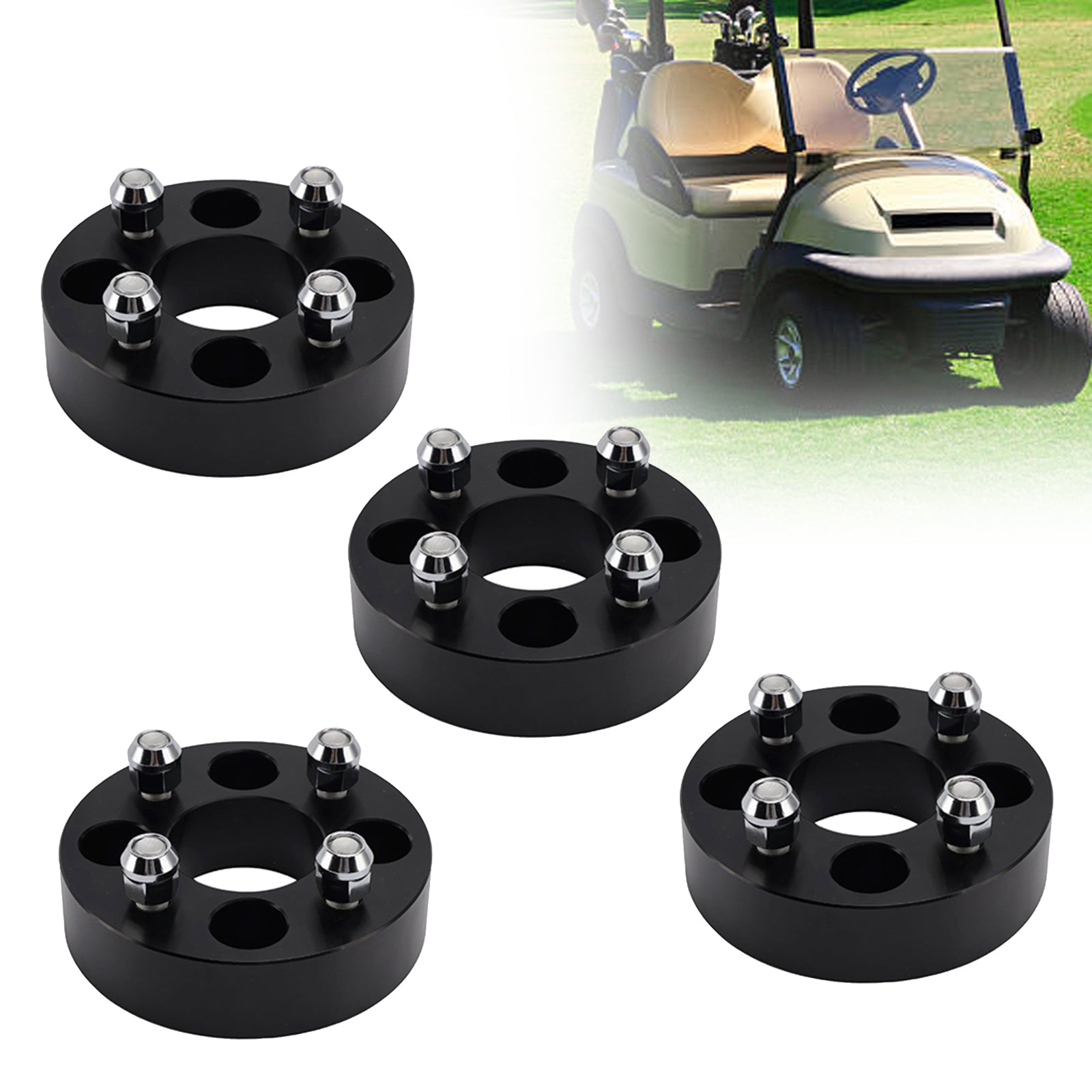Ezgo Club Car Golf Carts 1.5" Wheel Spacers Kit Cable Golf Carts Lug Nuts
