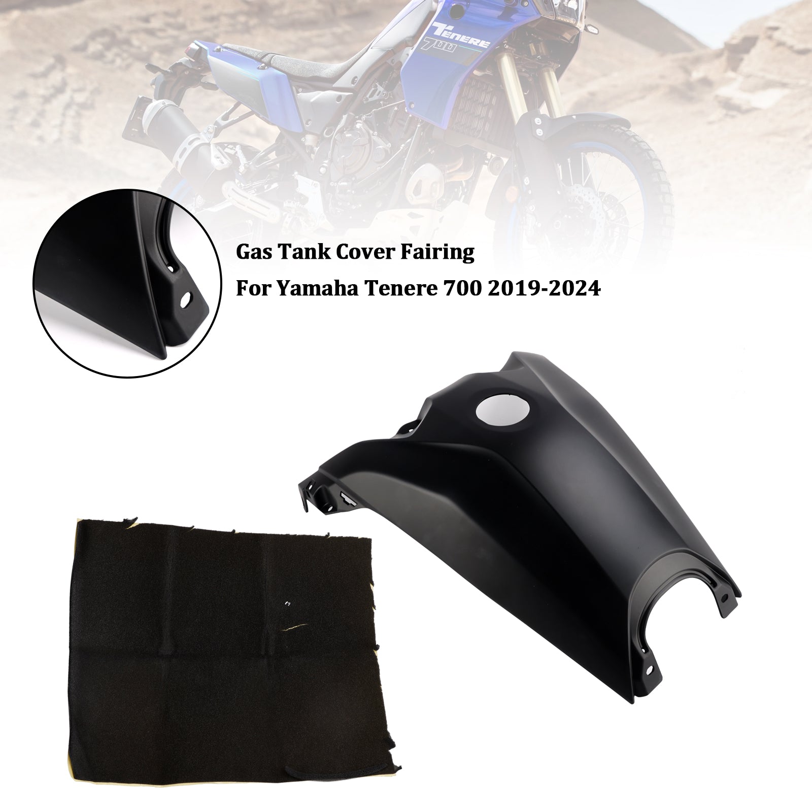 2019-2024 Yamaha Tenere 700 Tanque de gasolina Protetor de carenagem de tanque de gasolina