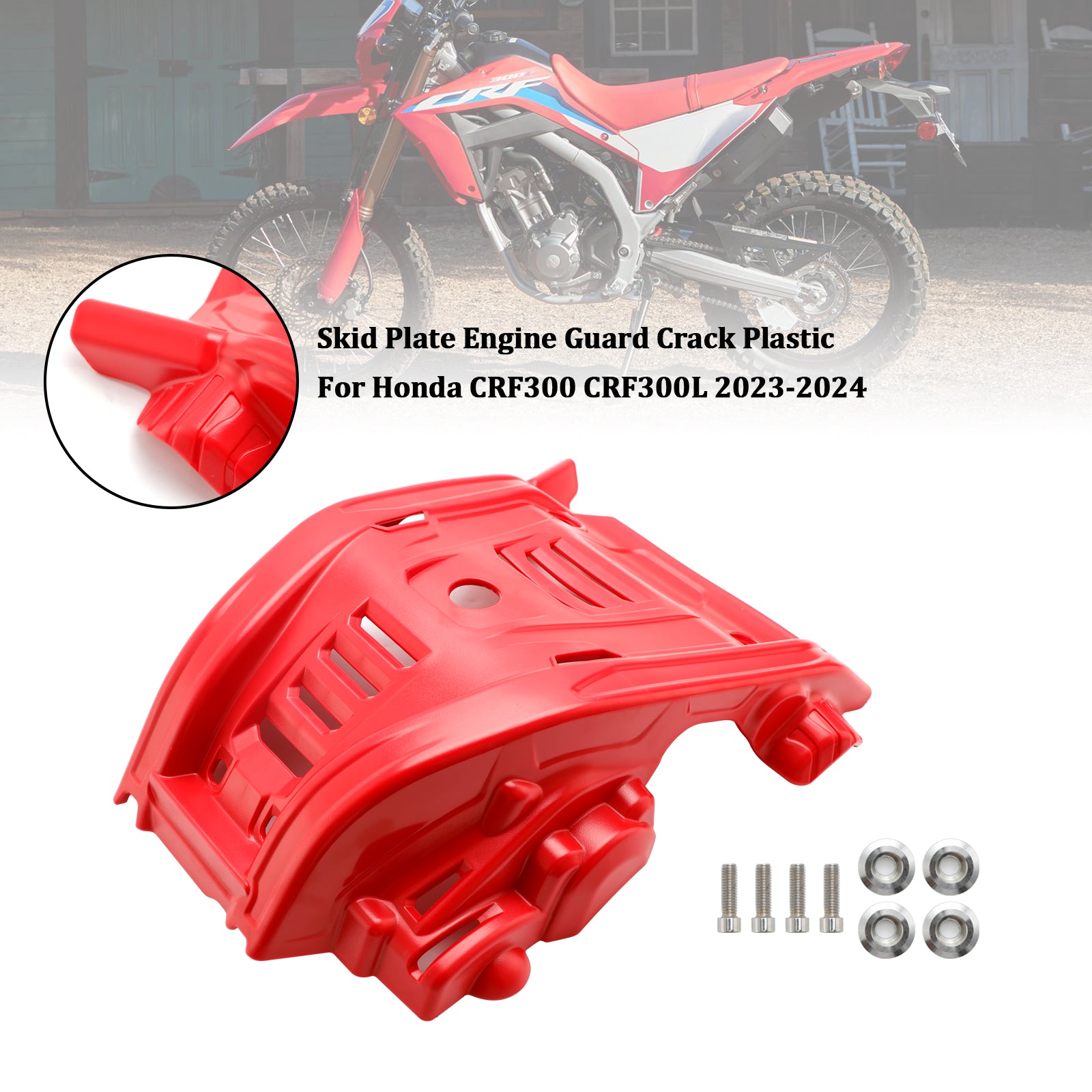 23-24 Honda Crf300 Crf300l Unterfahrschutz Motorschutz Riss Kunststoff