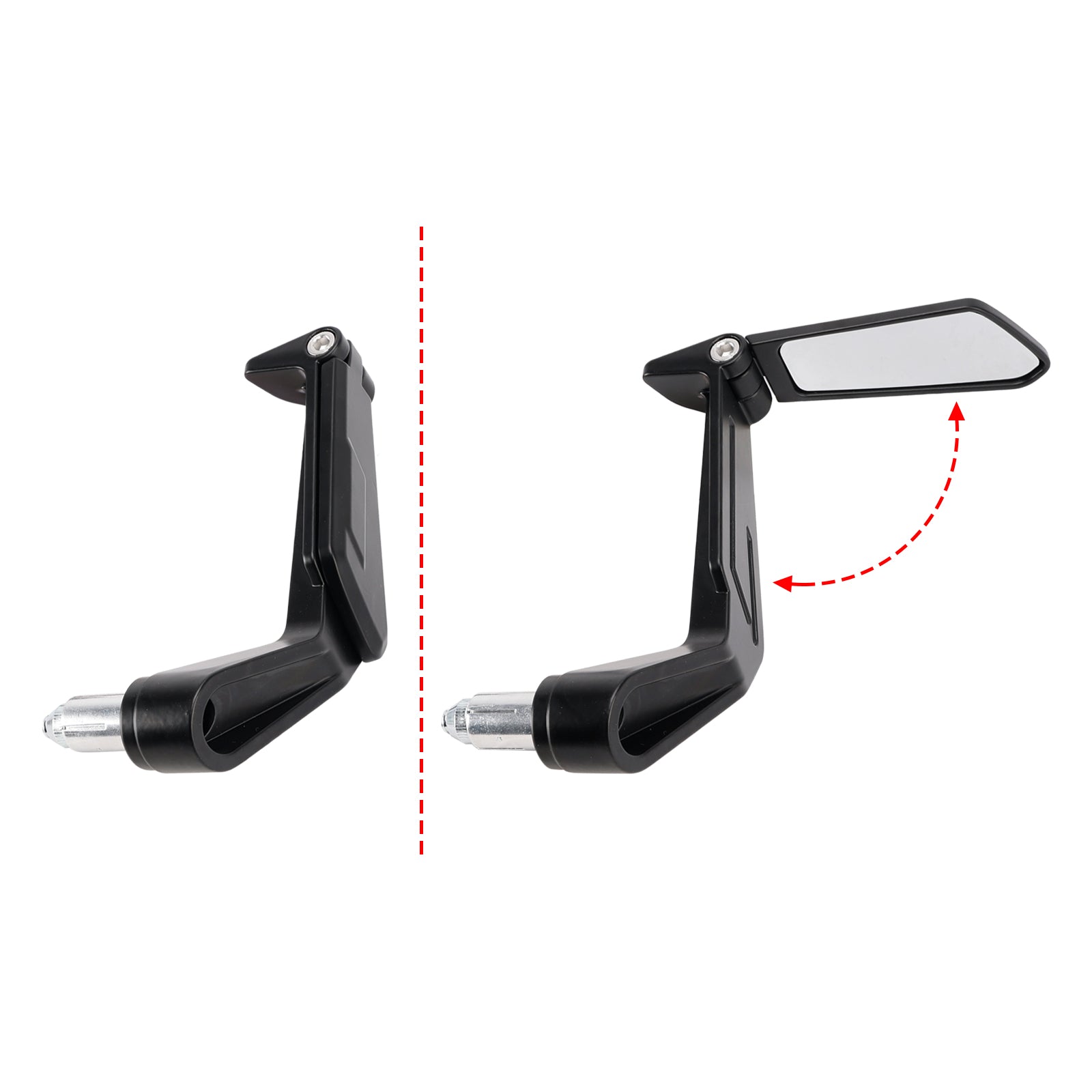 7/8" Handlebar End Lever Guard With Foldable Mirrors For Motorcycle Scooter
