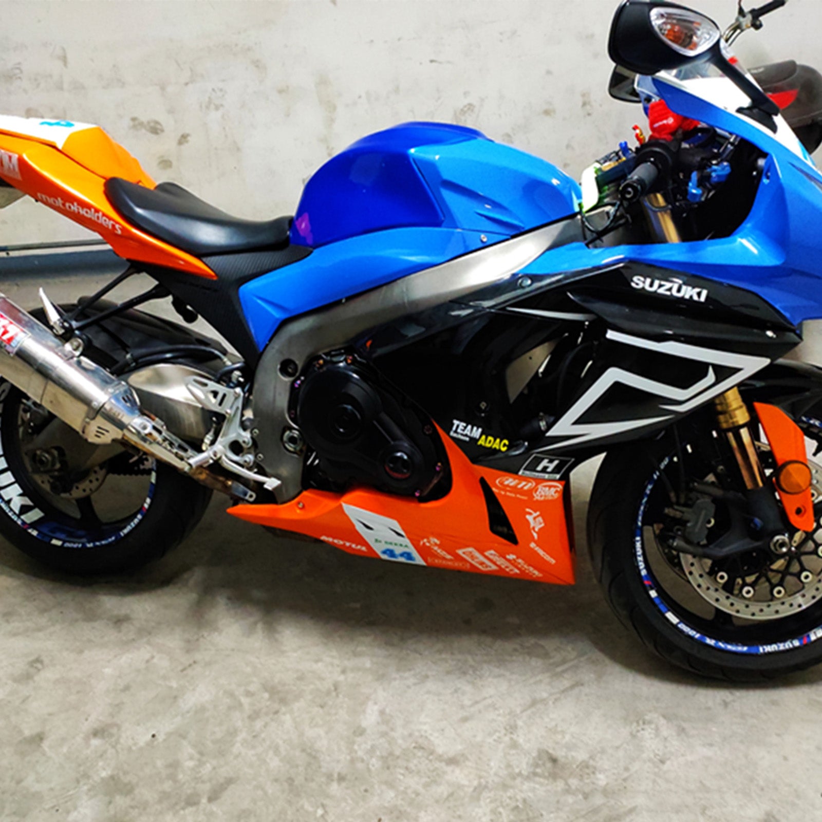 Amotopart 2009-2016 K9 GSXR1000 Suzuki Blue&Orange Fairing Kit