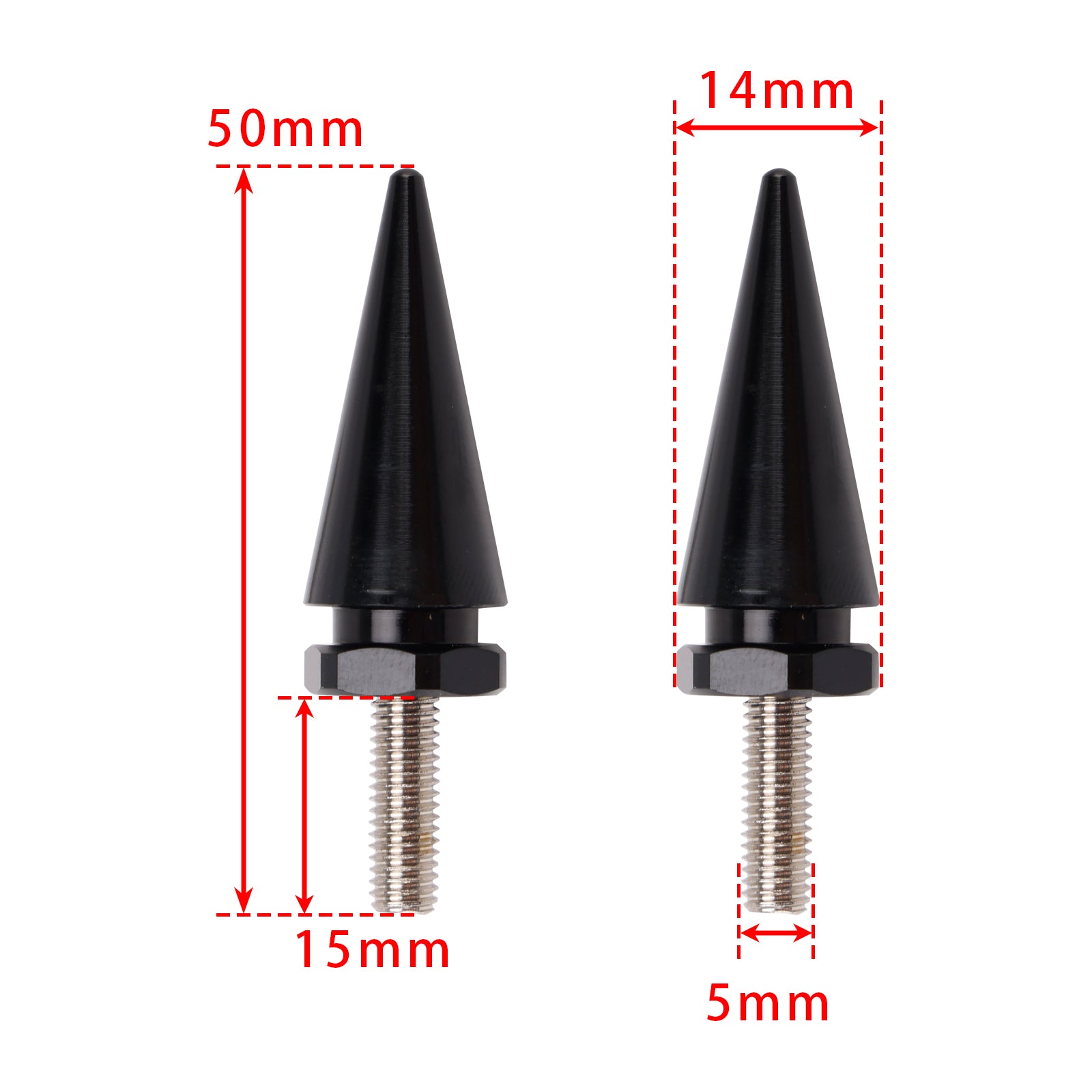 2015-2025 Touring Road Glide 4pcs Spike Windshield Fairing Bolts in Black