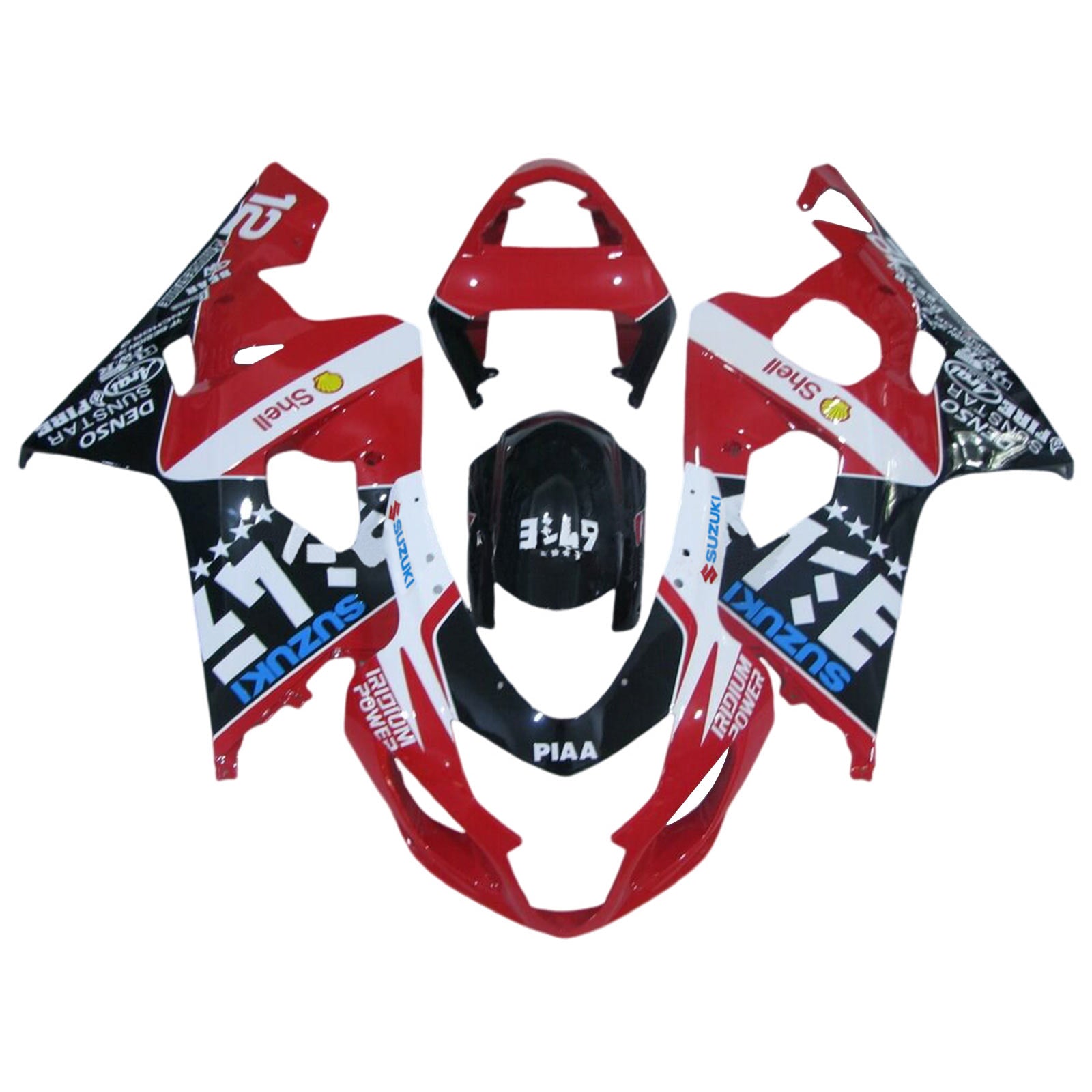 Amotopart 2004-2005 K4 GSXR 600/750 Suzuki Red&Black Japanese Fairing Kit