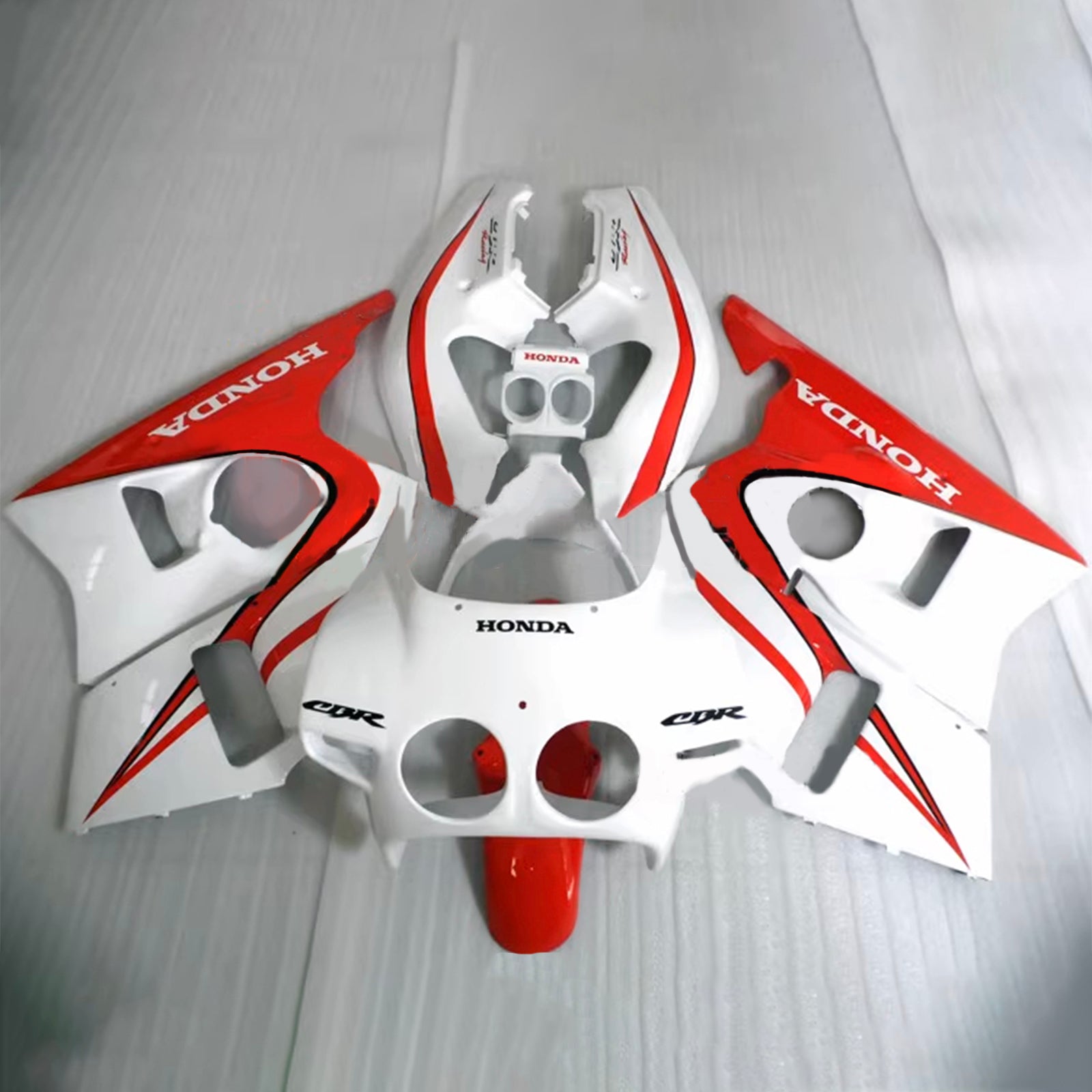 Amotopart 1987-1989 Honda CBR400RR NC23 Fairing White&Red Kit