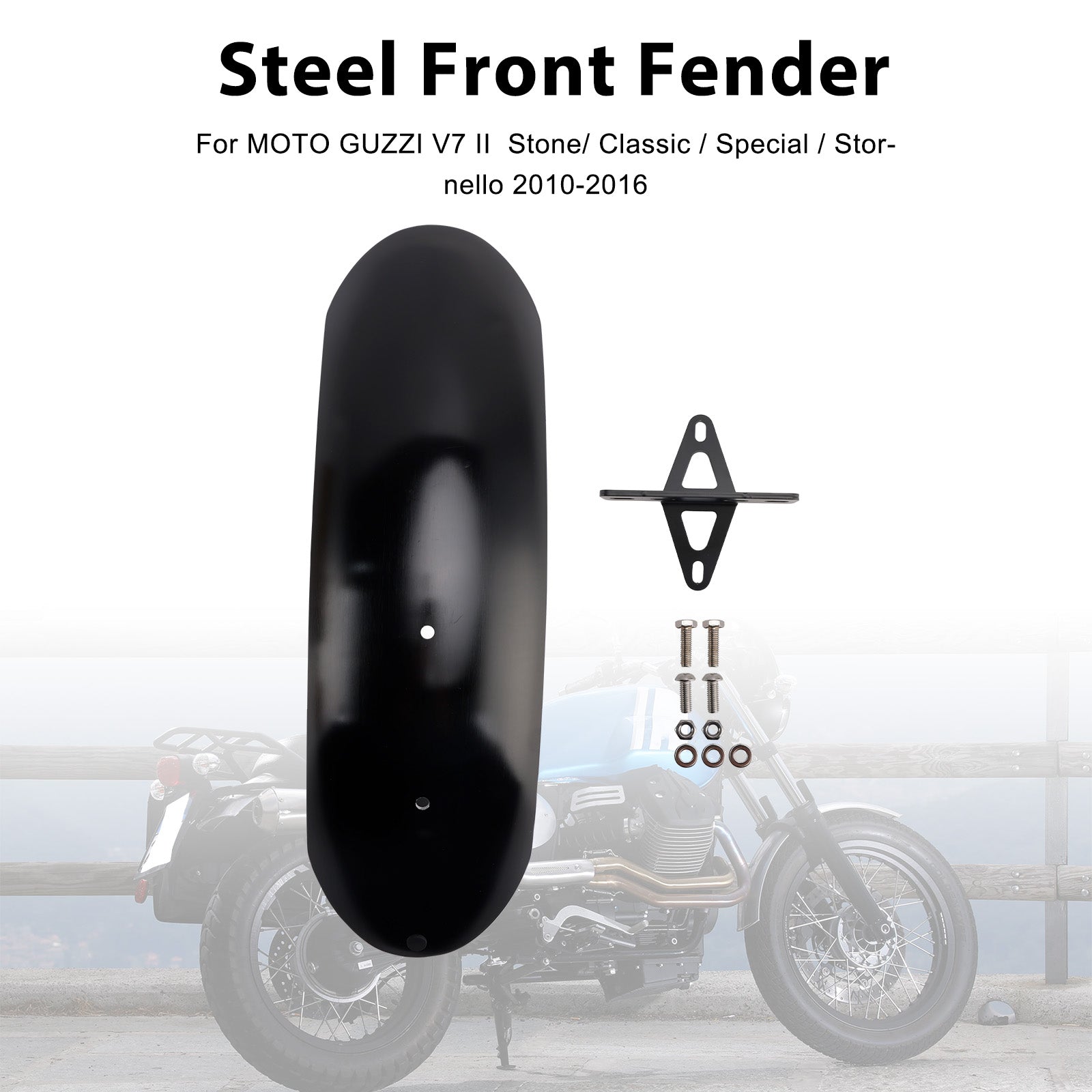10-16 Parafango anteriore in acciaio speciale MOTO GUZZI V7 II Stone Classic