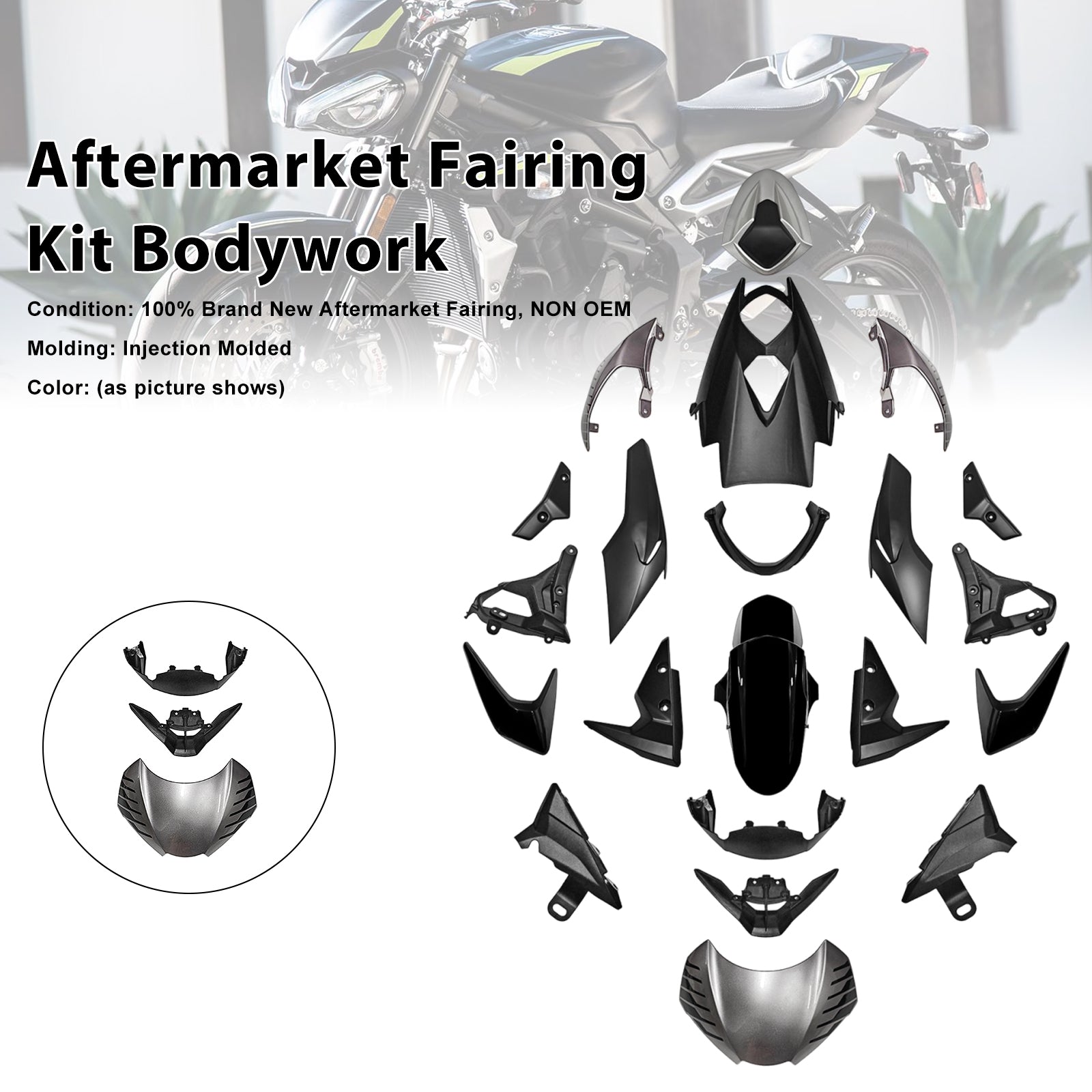 Amotopart 2020-2022 Collection de kits de carénage Triumph Street Triple 765 R/RS