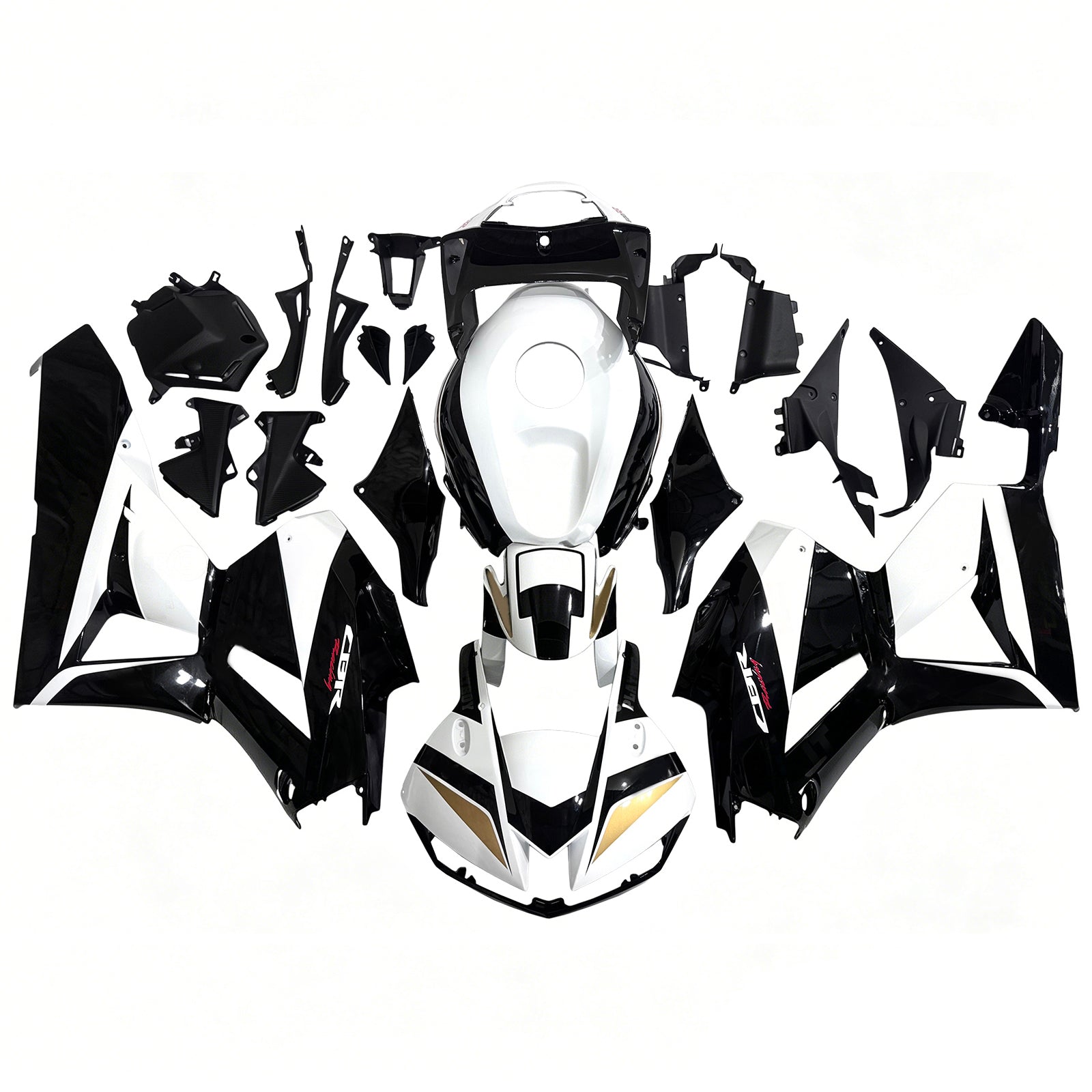 Amotopart 13-26 US-version. &  13-23 Europeisk version Honda CBR600RR Svart&Wvit kåpsats
