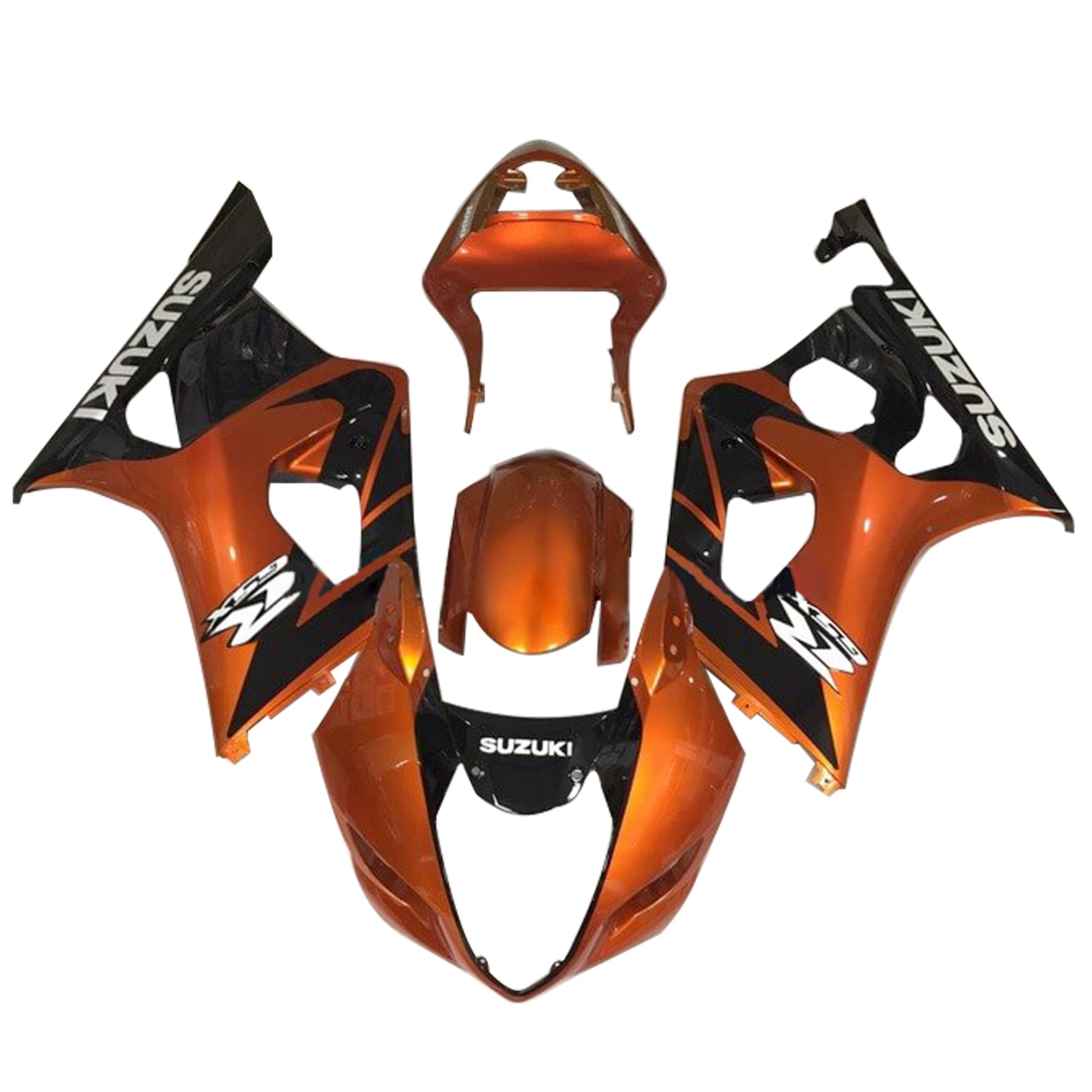 Amotopart 2003-2004 K3 GSXR1000 Suzuki Kit de carenado naranja brillante y negro