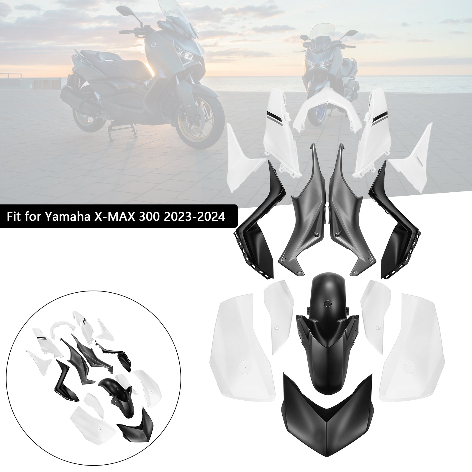Amotopart 2023-2024 Yamaha X MAX 300 Verkleidungssatz