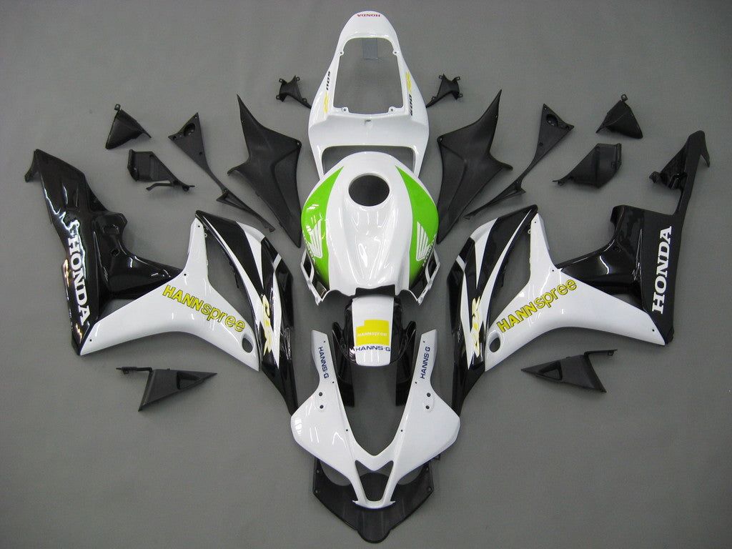 Amotopart 2007-2008 Honda CBR600RR Kit de carenado blanco y verde